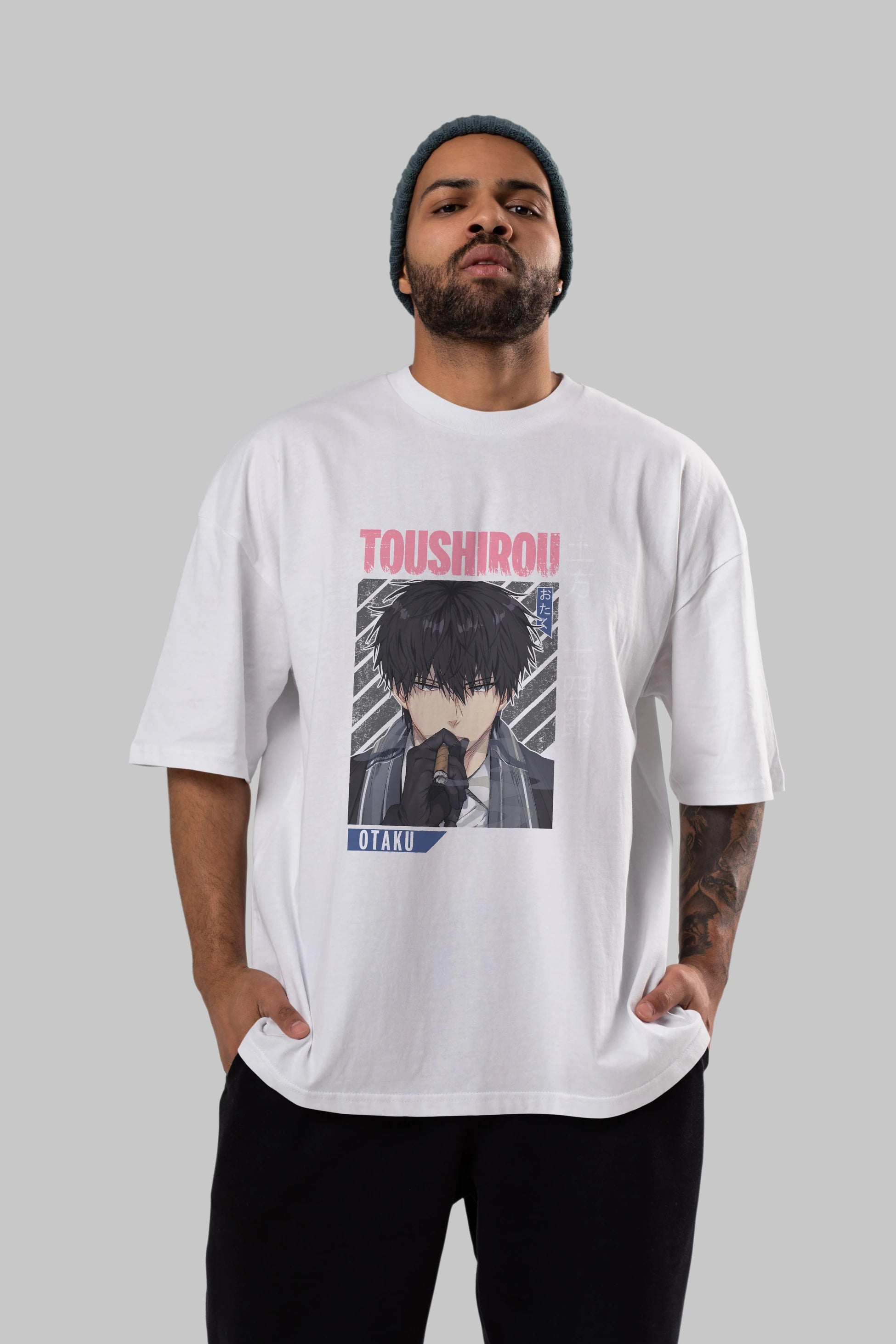 Toushirou Hijikata 2 Anime Ön Baskılı Oversize t-shirt %100 pamuk Erkek Kadın Unisex