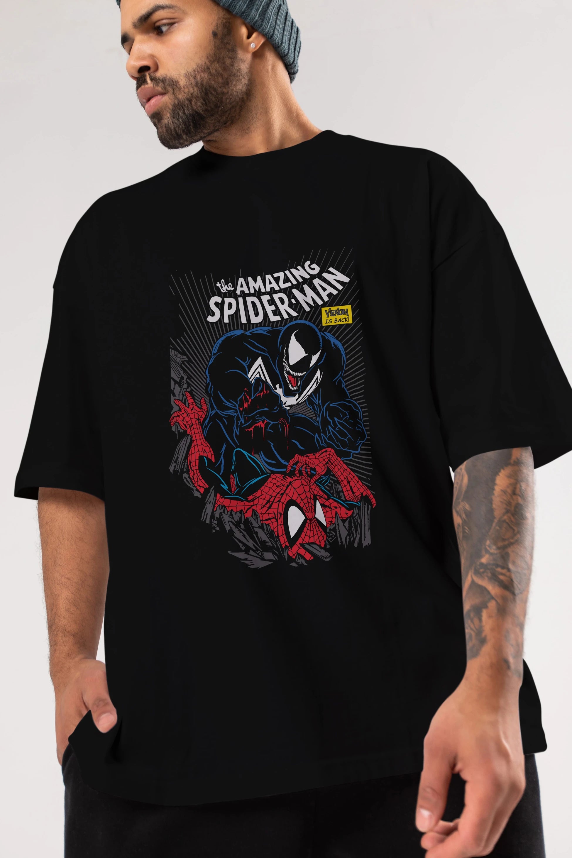 Venom (19) Ön Baskılı Oversize t-shirt Erkek Kadın Unisex %100 Pamuk Bisiklet Yaka tişort