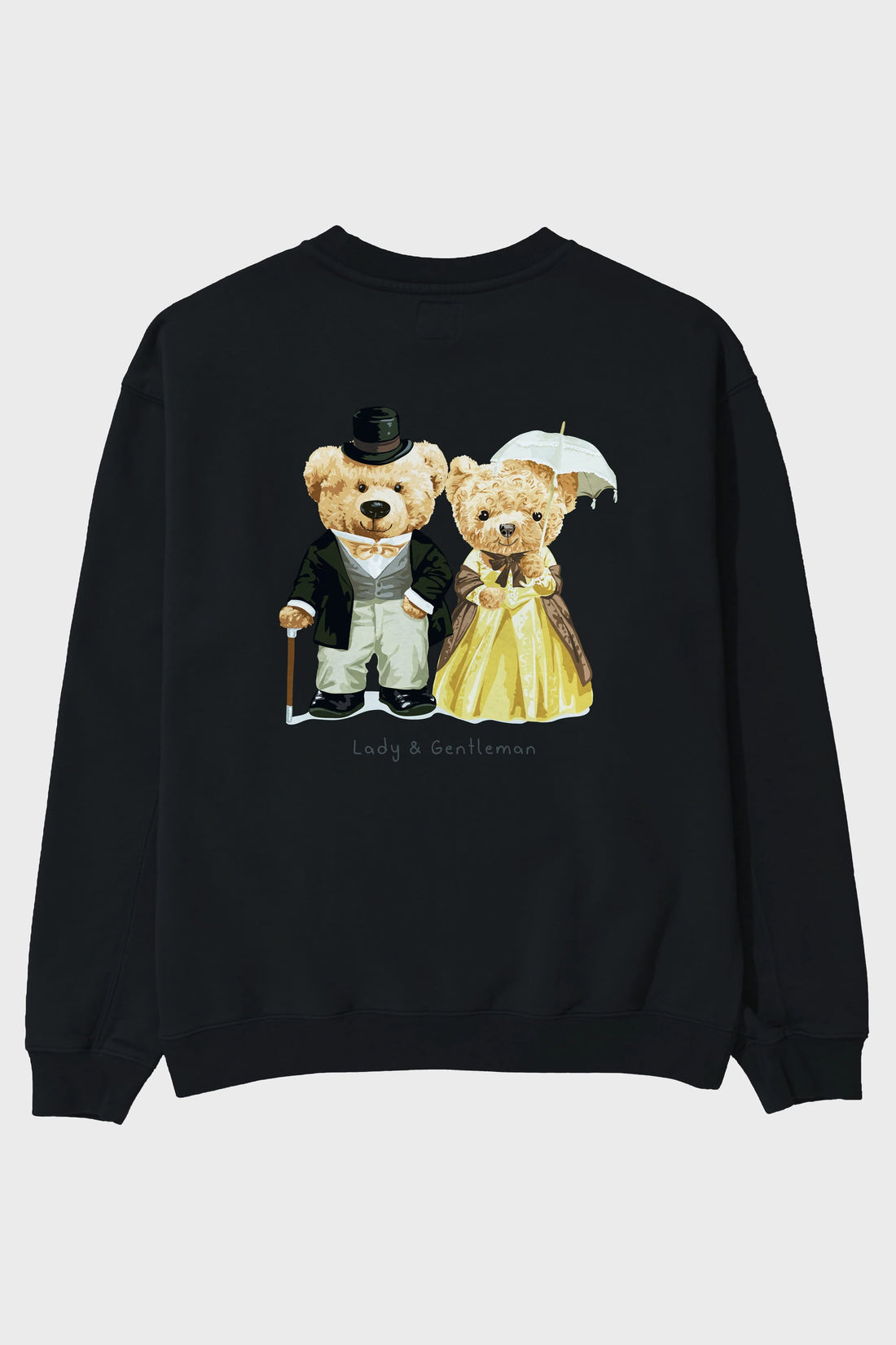 Teddy Bear Couple Arka Baskılı Oversize Sweatshirt Erkek Kadın Unisex