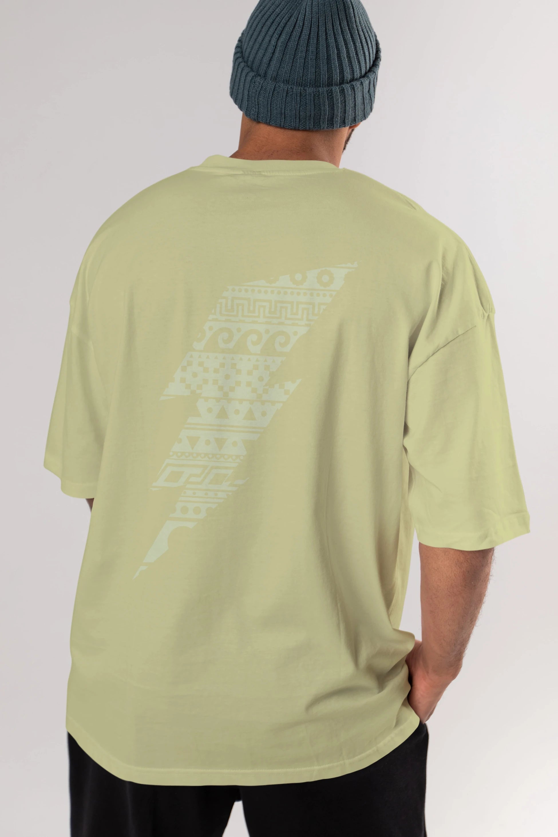 Thunderbolt Arka Baskılı Oversize t-shirt %100 pamuk Erkek Kadın Unisex
