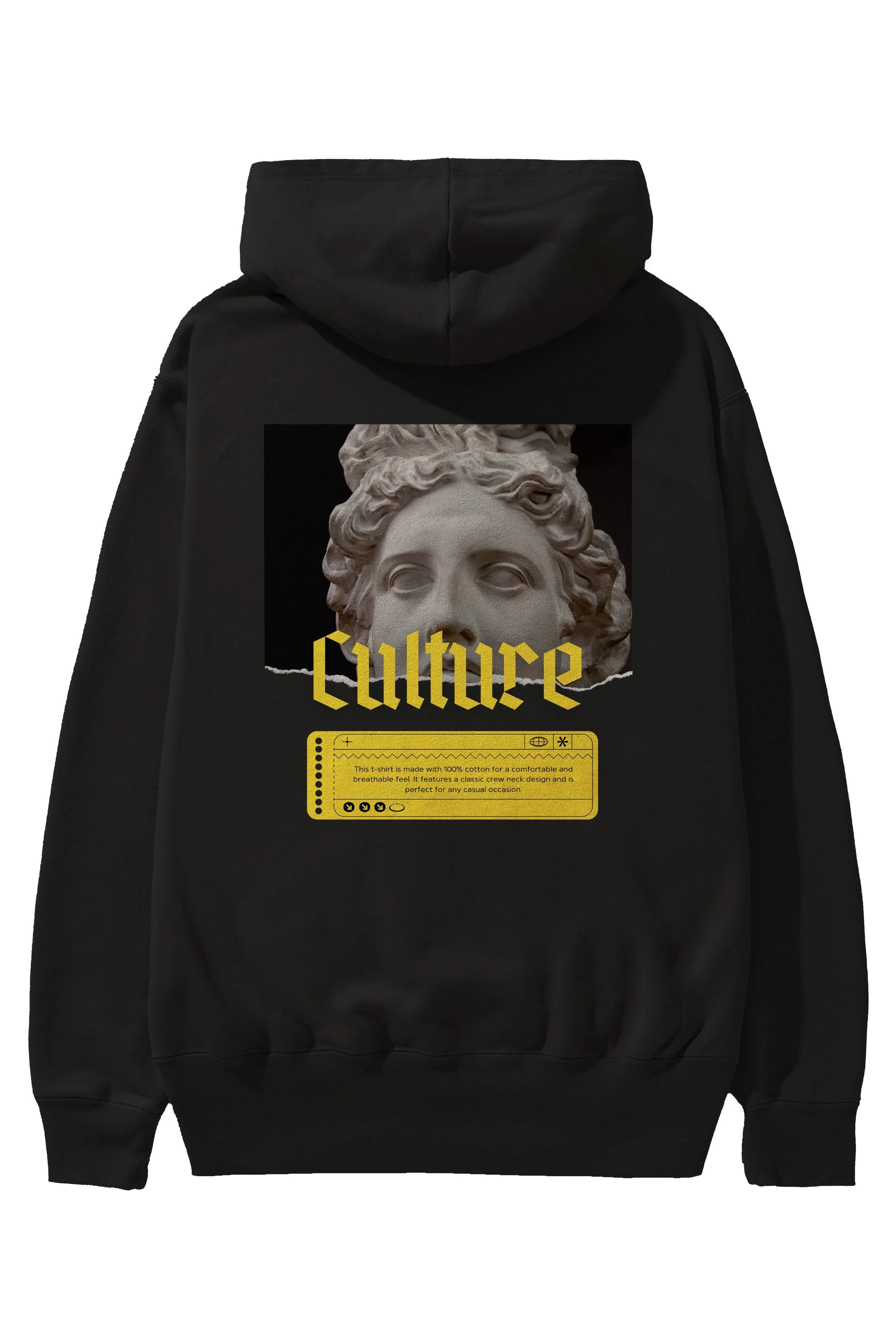 Culture Yazılı Arka Baskılı Oversize Hoodie Kapüşonlu Sweatshirt Erkek Kadın Unisex