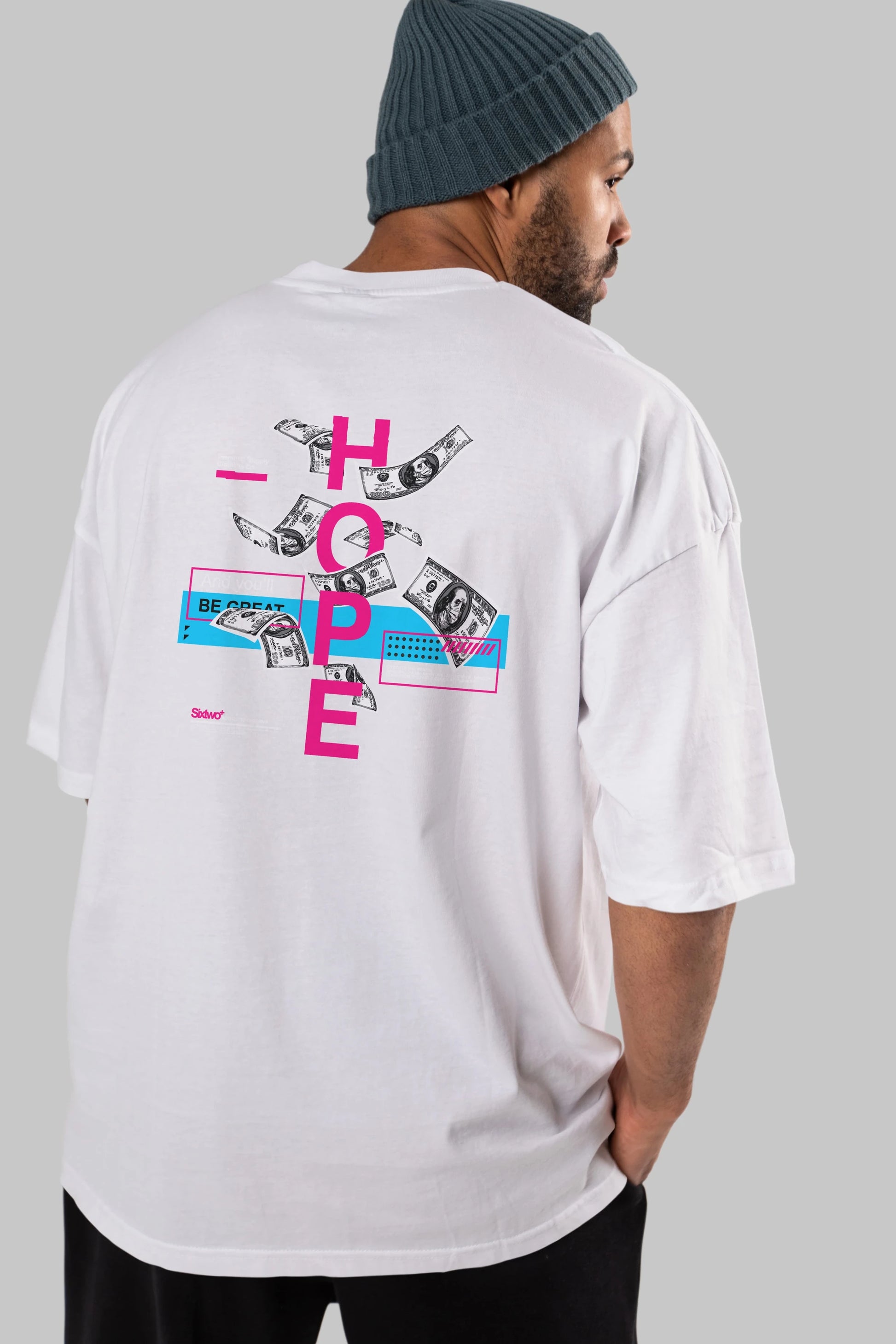 Hope Arka Baskılı Oversize t-shirt Erkek Kadın Unisex