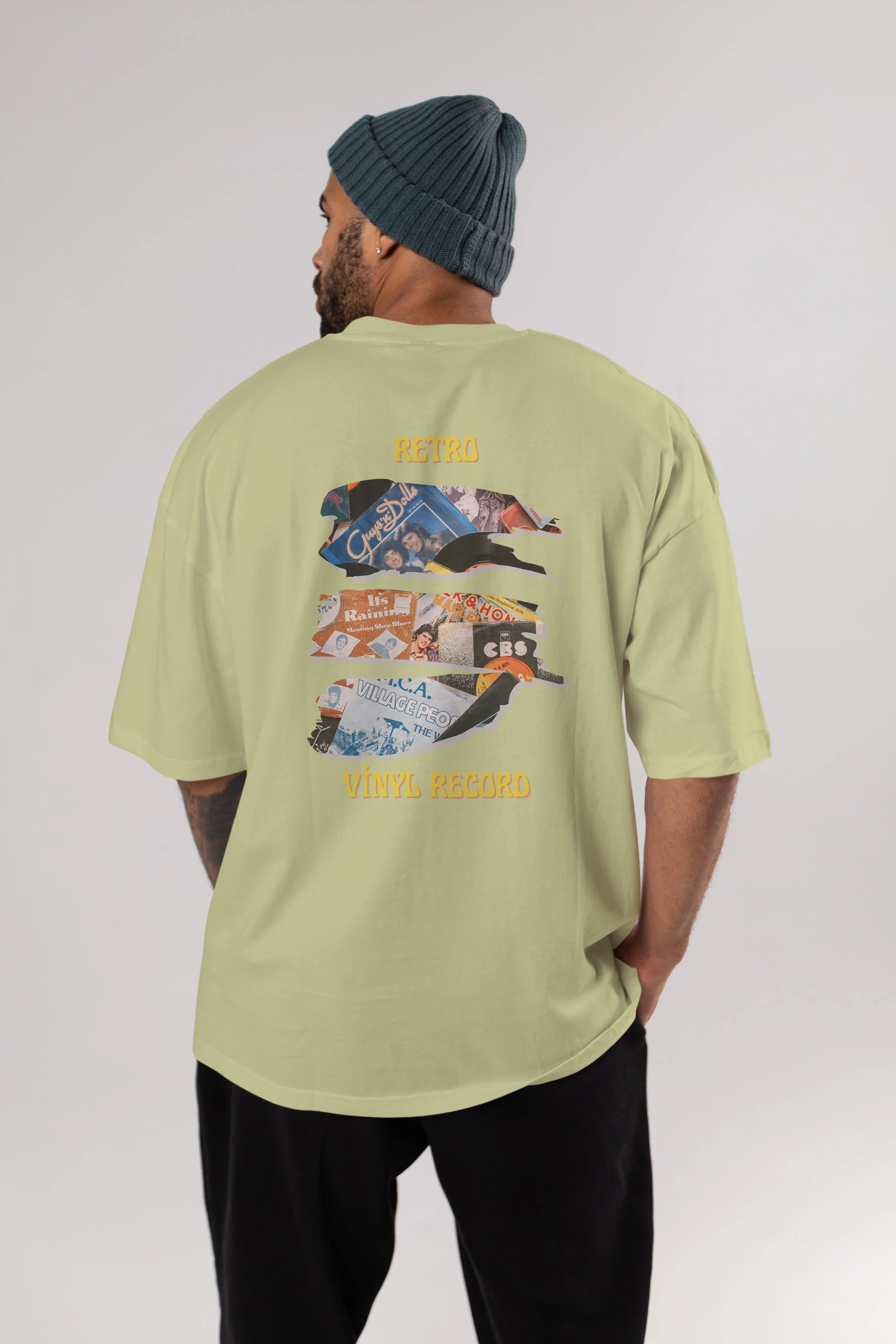Retro Design Arka Baskılı Oversize t-shirt Erkek Kadın Unisex