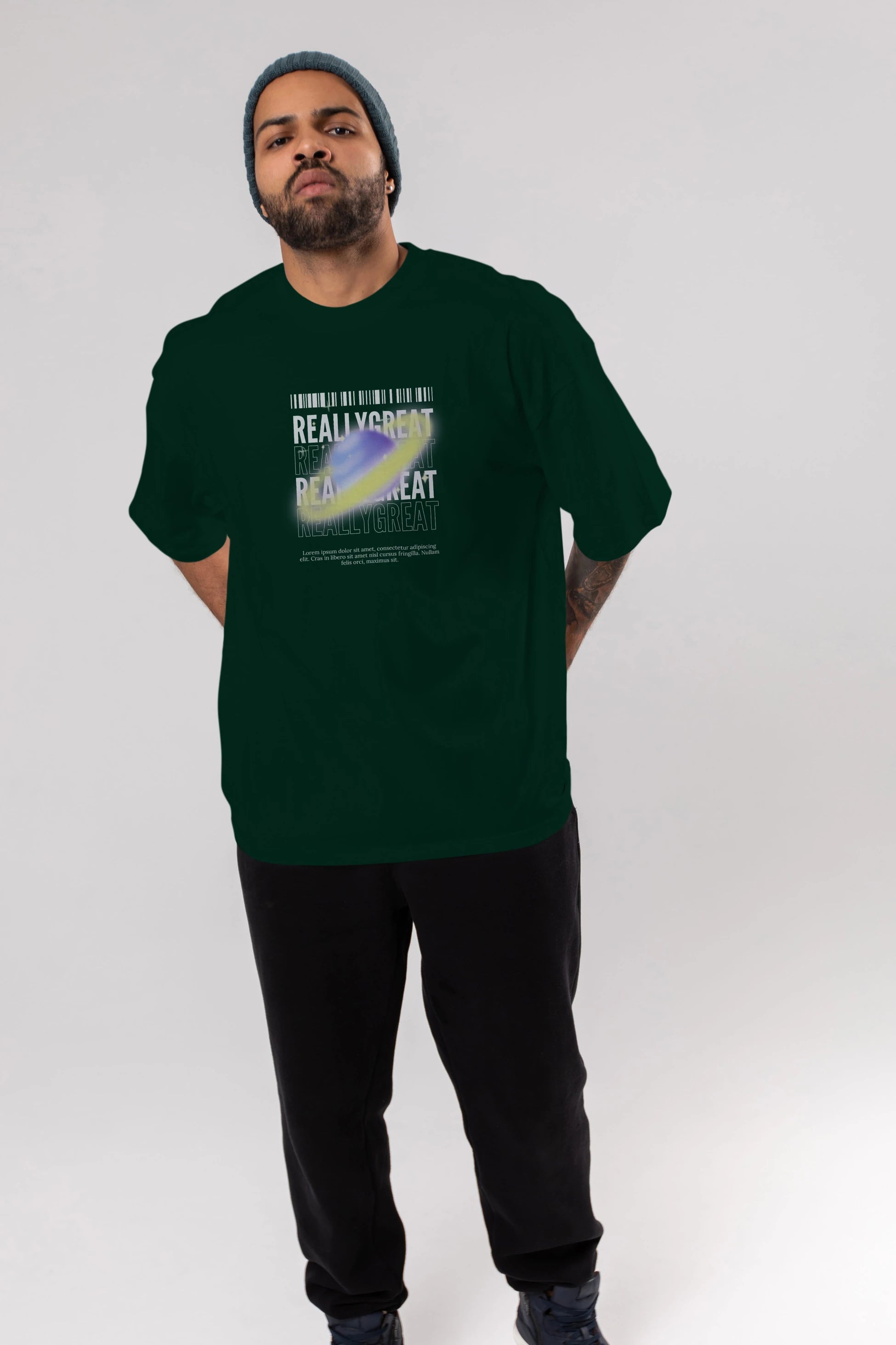 Really Great 2 Yazılı Ön Baskılı Oversize t-shirt Erkek Kadın Unisex