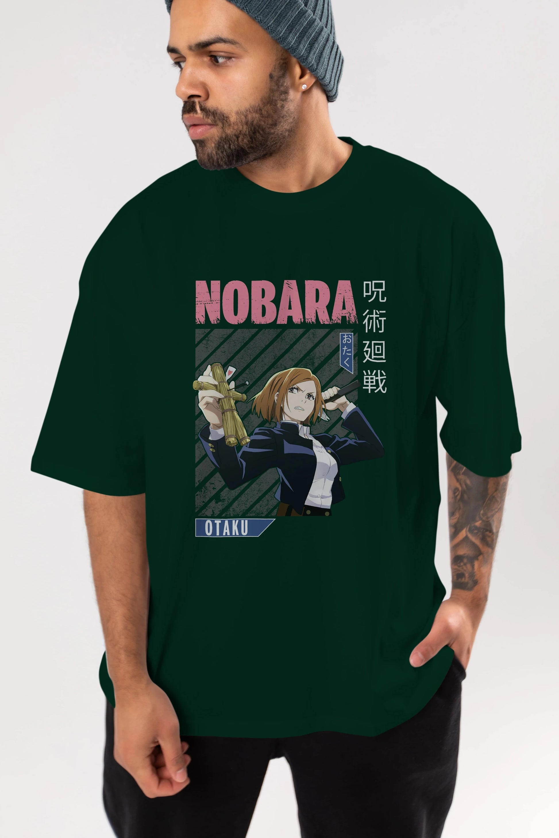 Nobara Kugisaki 6 Anime Ön Baskılı Oversize t-shirt %100 pamuk Erkek Kadın Unisex