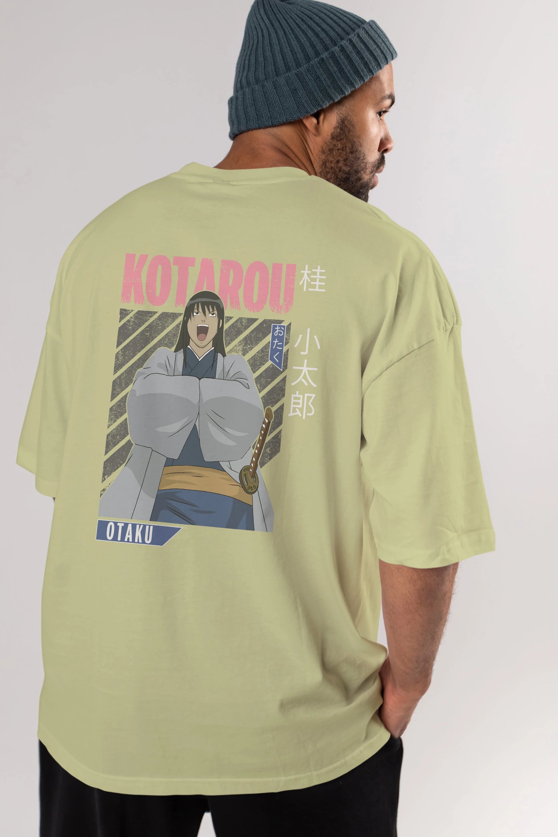 Kotarou Katsura GINTAMA 1 Anime Arka Baskılı Oversize t-shirt Erkek Kadın Unisex