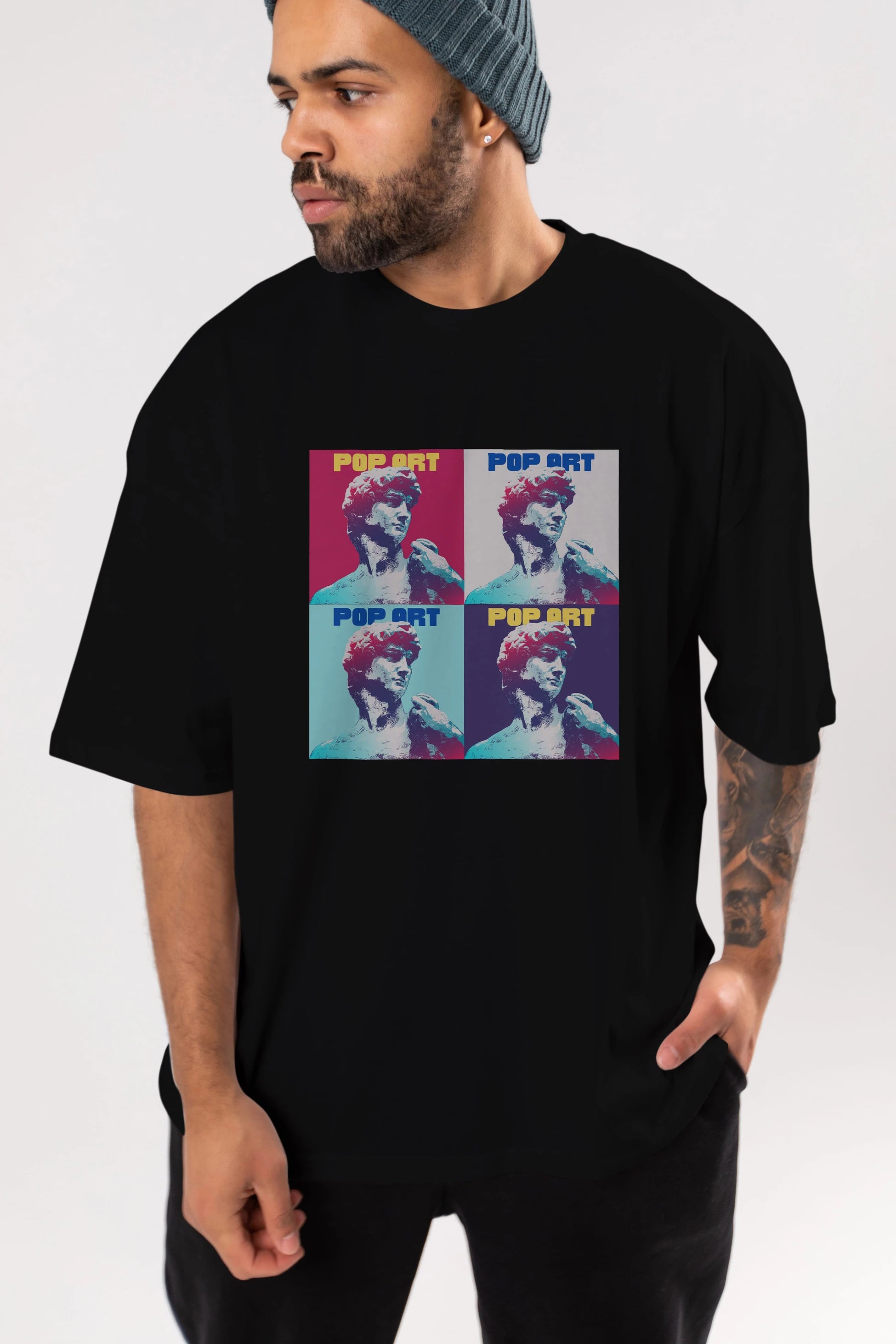 Creative Pop Art Ön Baskılı Oversize t-shirt Erkek Kadın Unisex