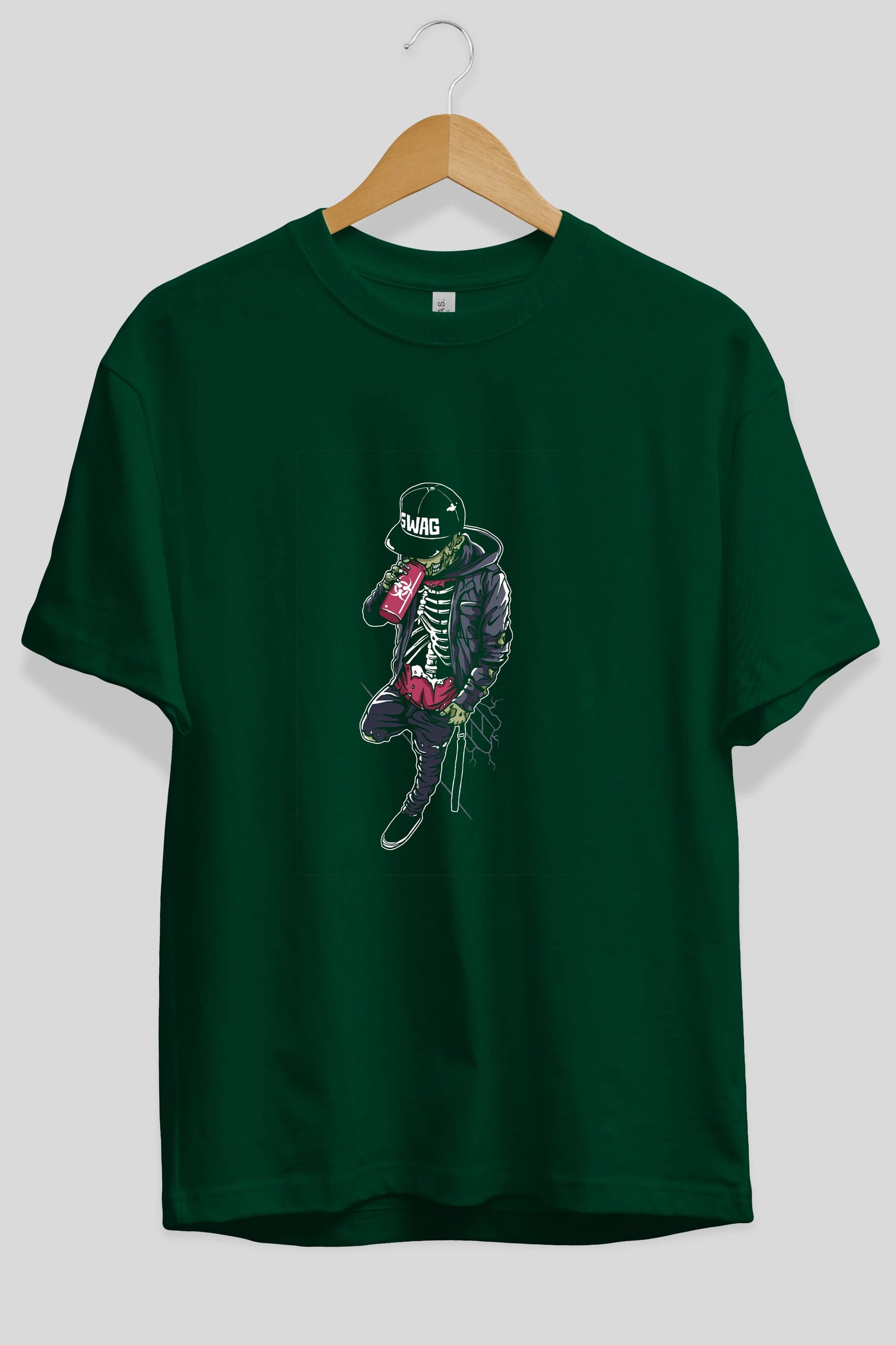 Zombie Swag Ön Baskılı Oversize t-shirt Erkek Kadın Unisex %100 Pamuk tişort