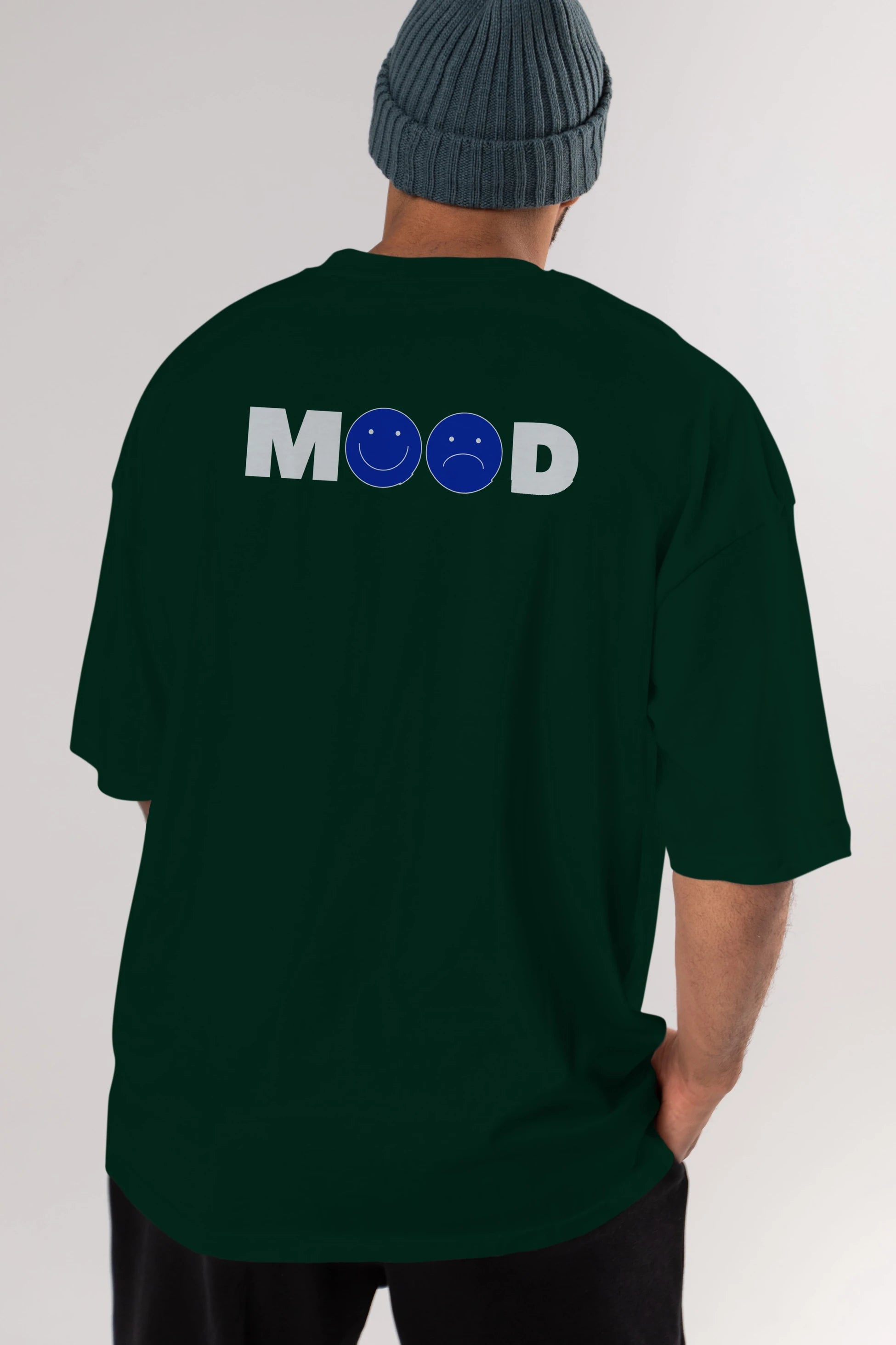 Mood Arka Baskılı Oversize t-shirt Erkek Kadın Unisex