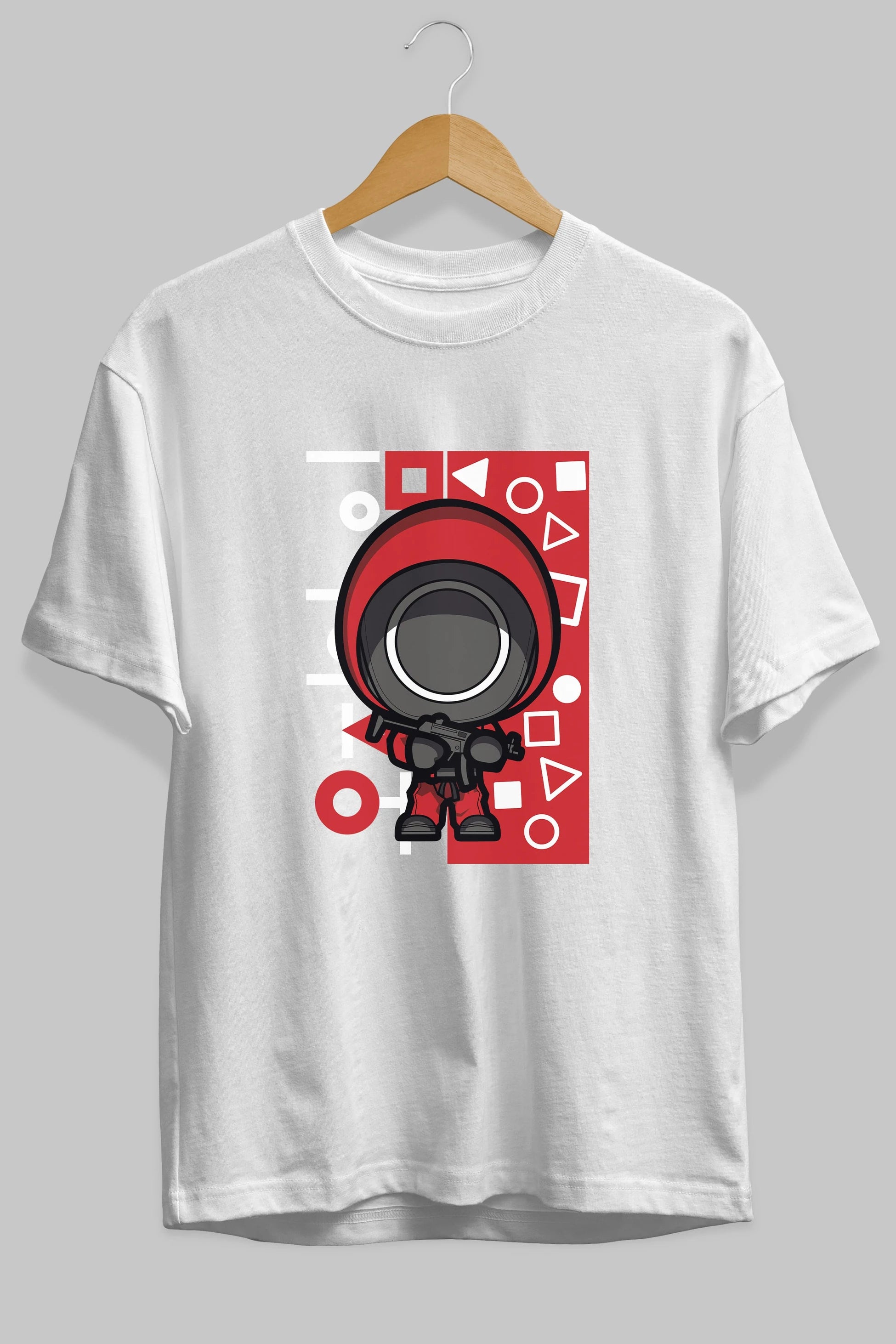 Squid Game (4) Ön Baskılı Oversize t-shirt Erkek Kadın Unisex %100 Pamuk Bisiklet Yaka tişort