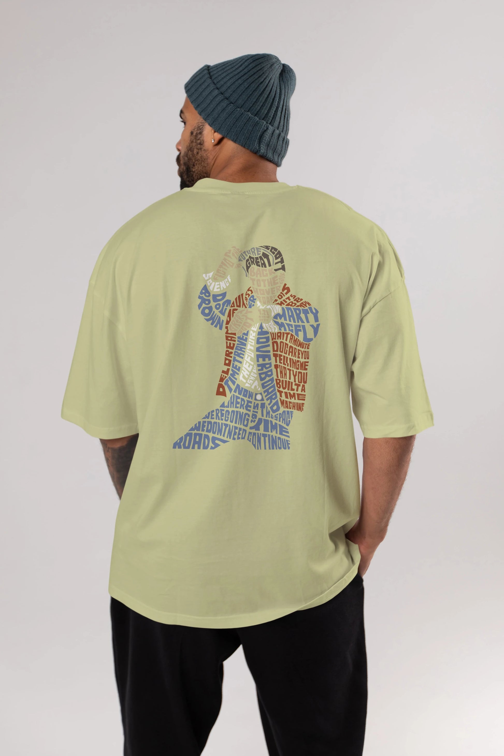 Back To The Hoverboard Arka Baskılı Oversize t-shirt %100 pamuk Erkek Kadın Unisex