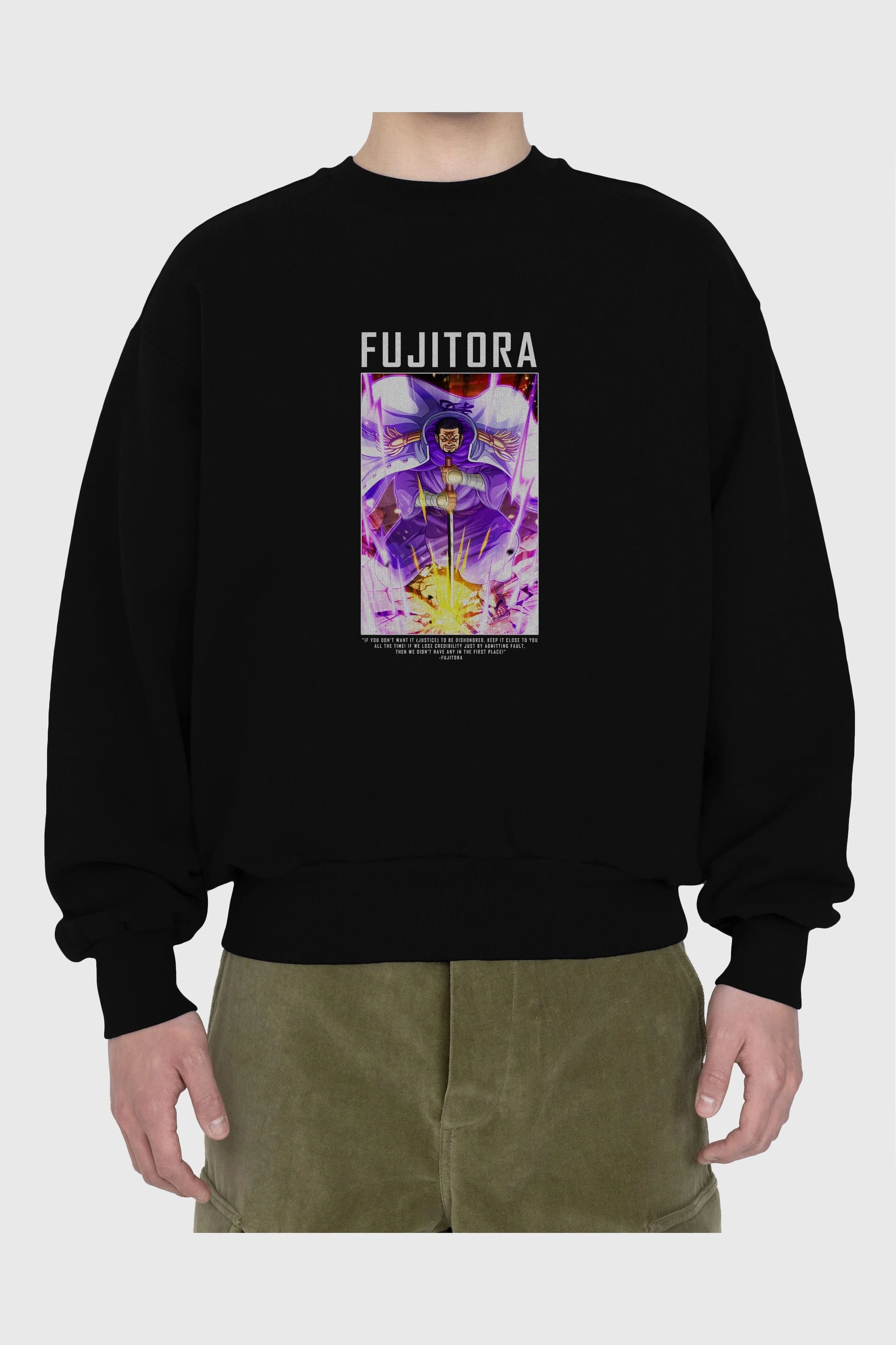 Issho Ön Baskılı Anime Oversize Sweatshirt Erkek Kadın Unisex
