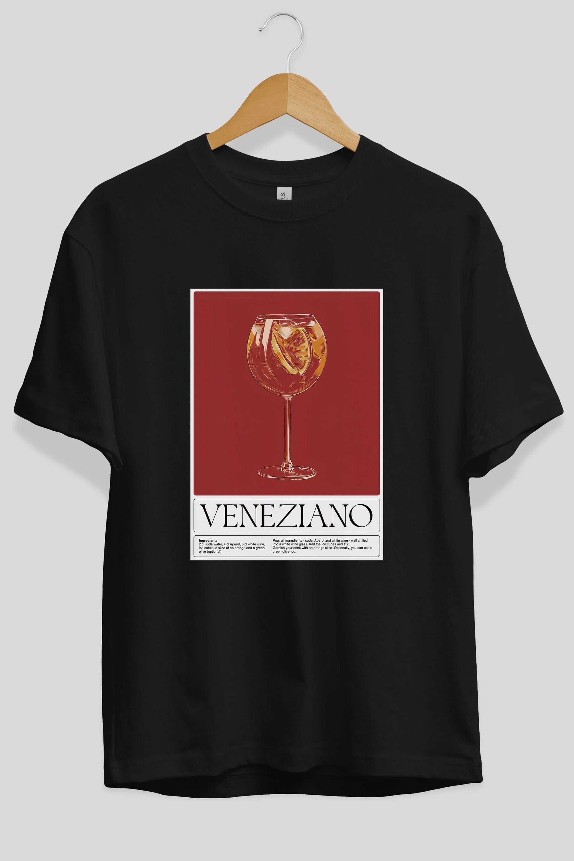 Veneziano Ön Baskılı Oversize t-shirt Erkek Kadın Unisex %100 Pamuk Bisiklet Yaka tişort