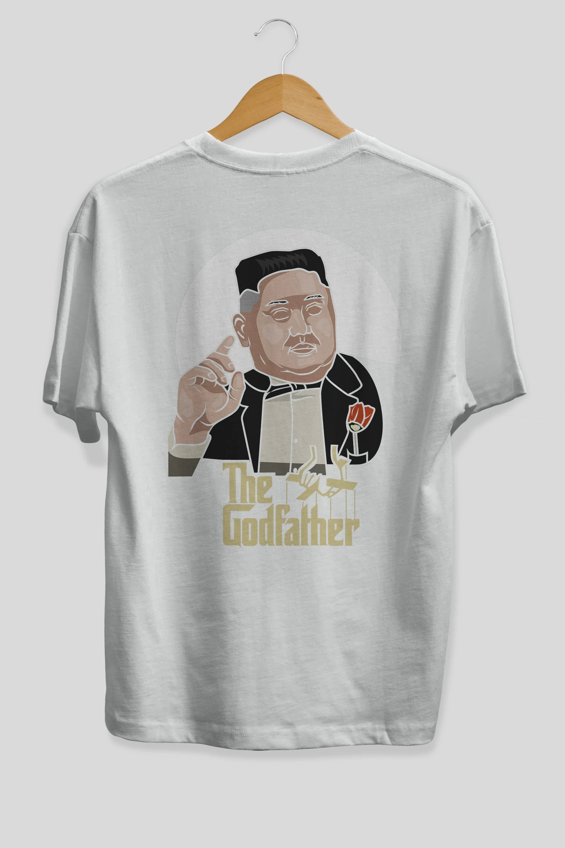 Godfather Jong Un Arka Baskılı Oversize t-shirt Erkek Kadın Unisex %100 Pamuk tişort