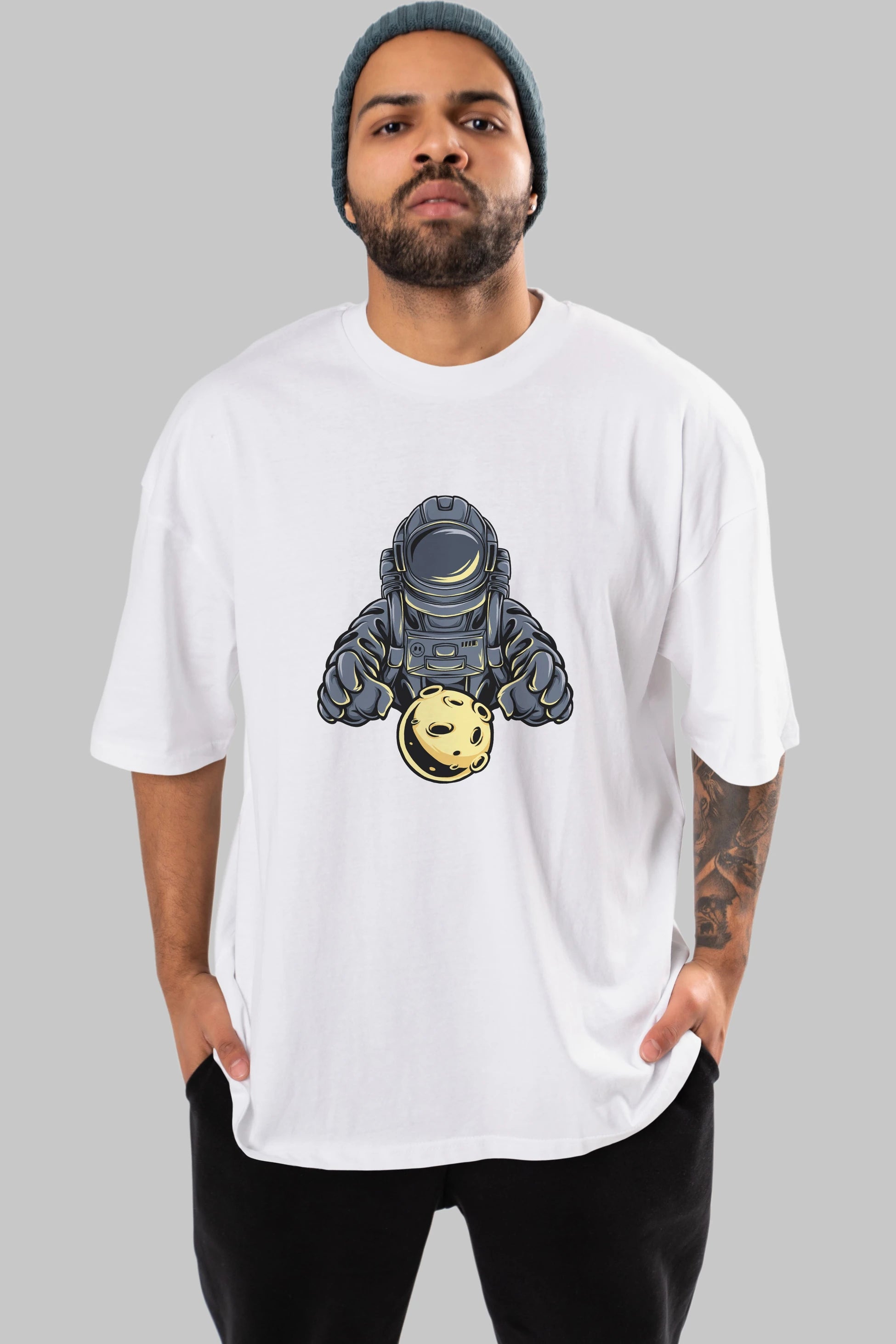 Astromoon tshirt Ön Baskılı Oversize t-shirt Erkek Kadın Unisex