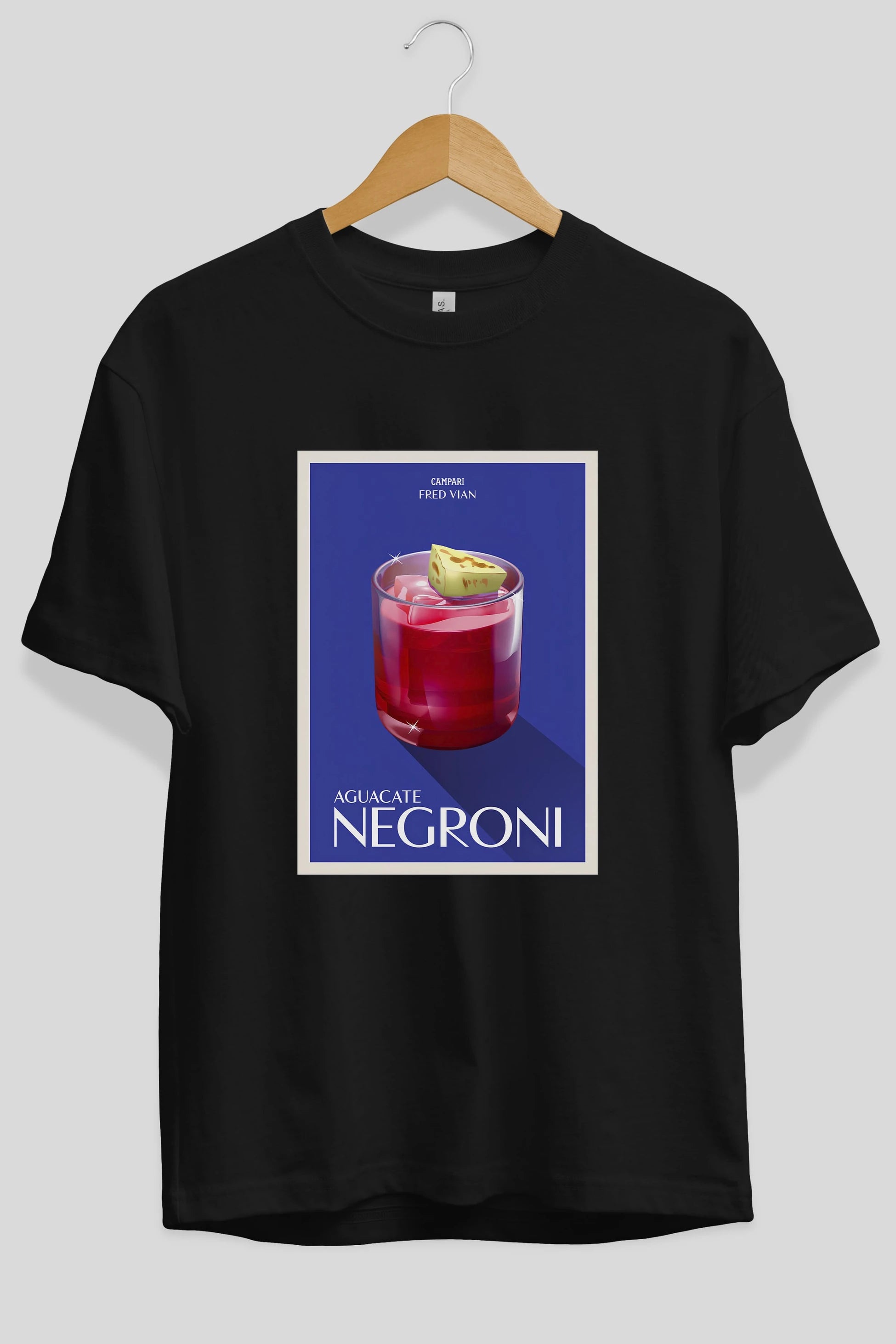 Aguacate Negroni Ön Baskılı Oversize t-shirt Erkek Kadın Unisex %100 Pamuk Bisiklet Yaka tişort