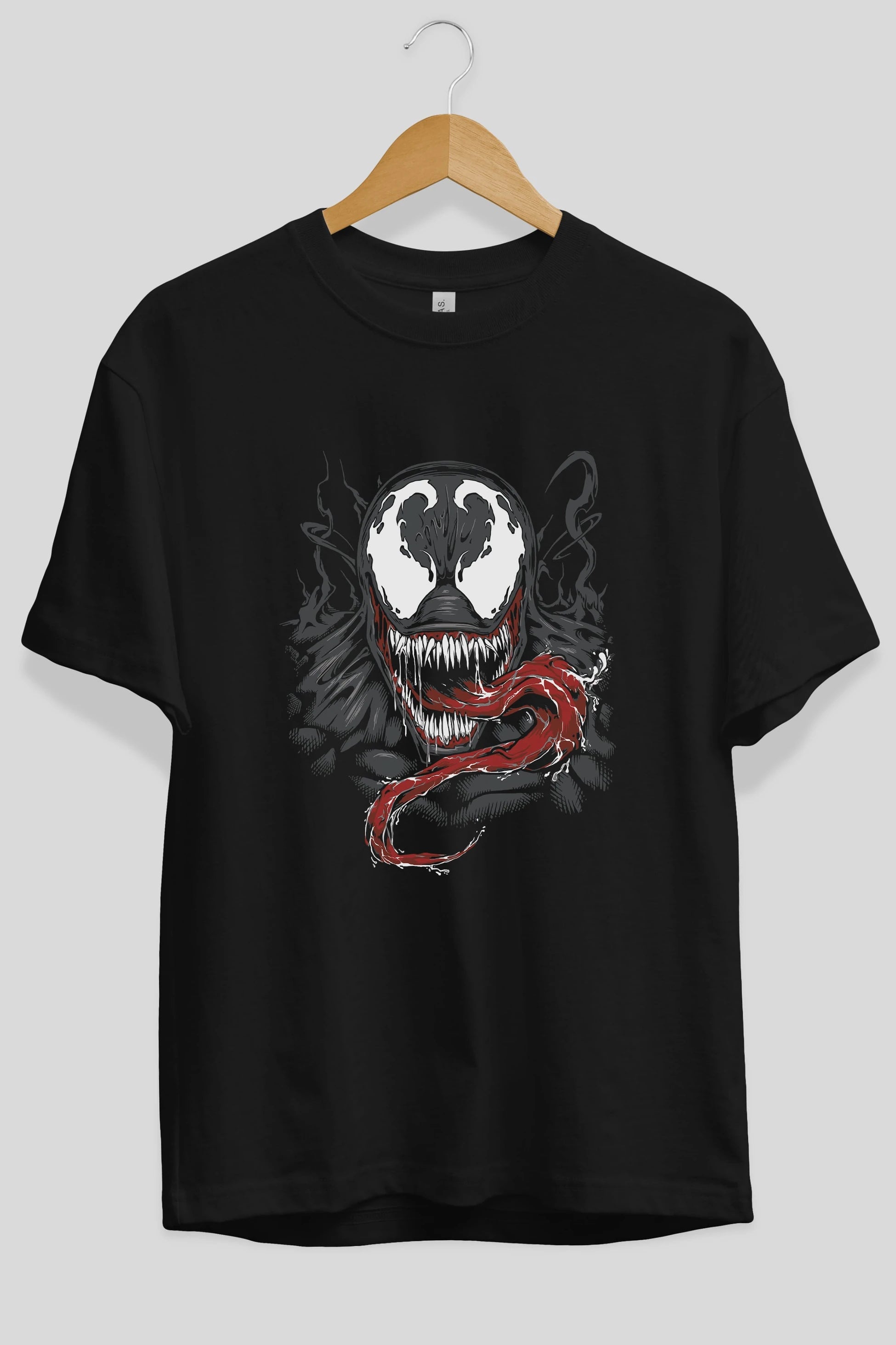 Venom (18) Ön Baskılı Oversize t-shirt Erkek Kadın Unisex %100 Pamuk Bisiklet Yaka tişort