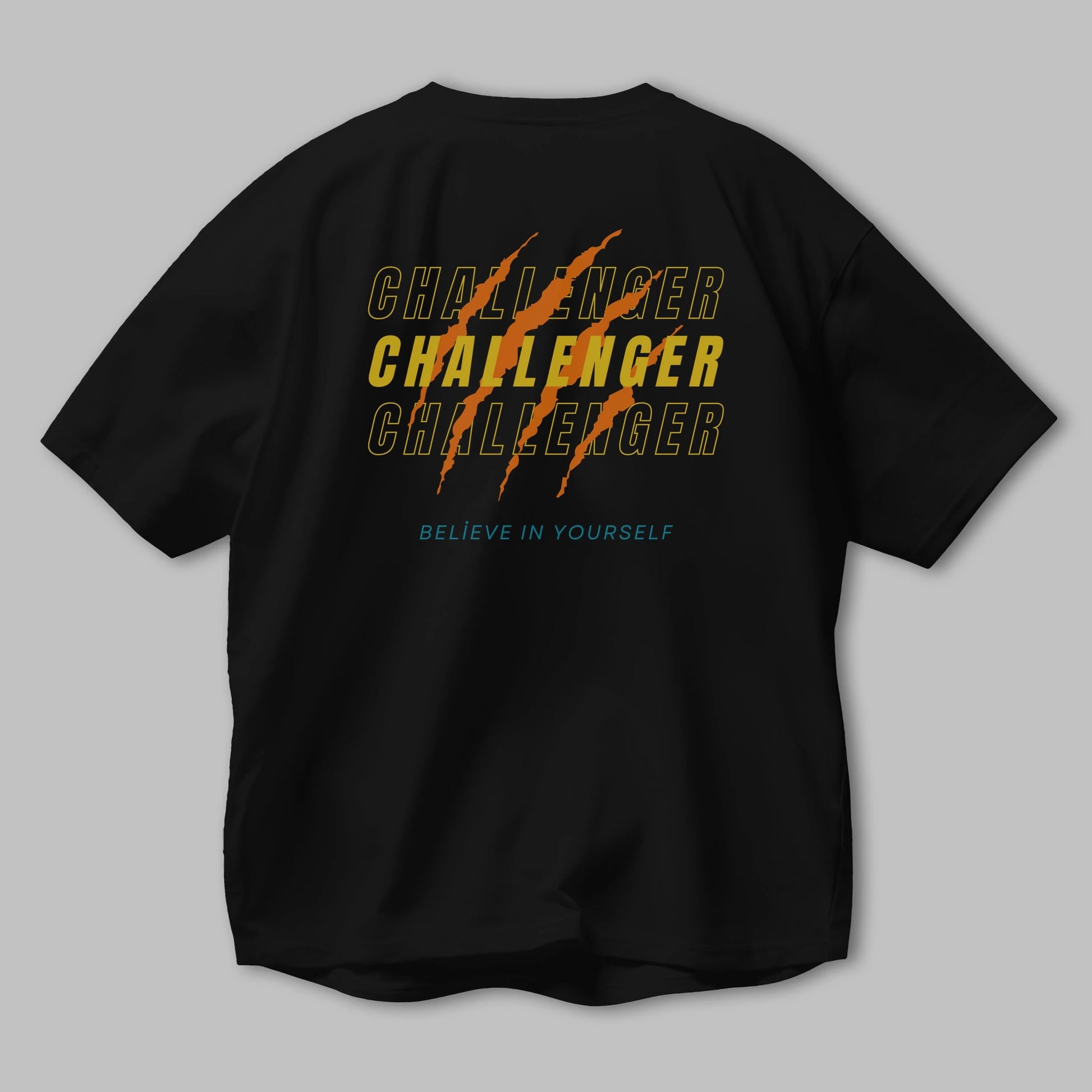 Challenger Yazılı Arka Baskılı Oversize t-shirt Erkek Kadın Unisex