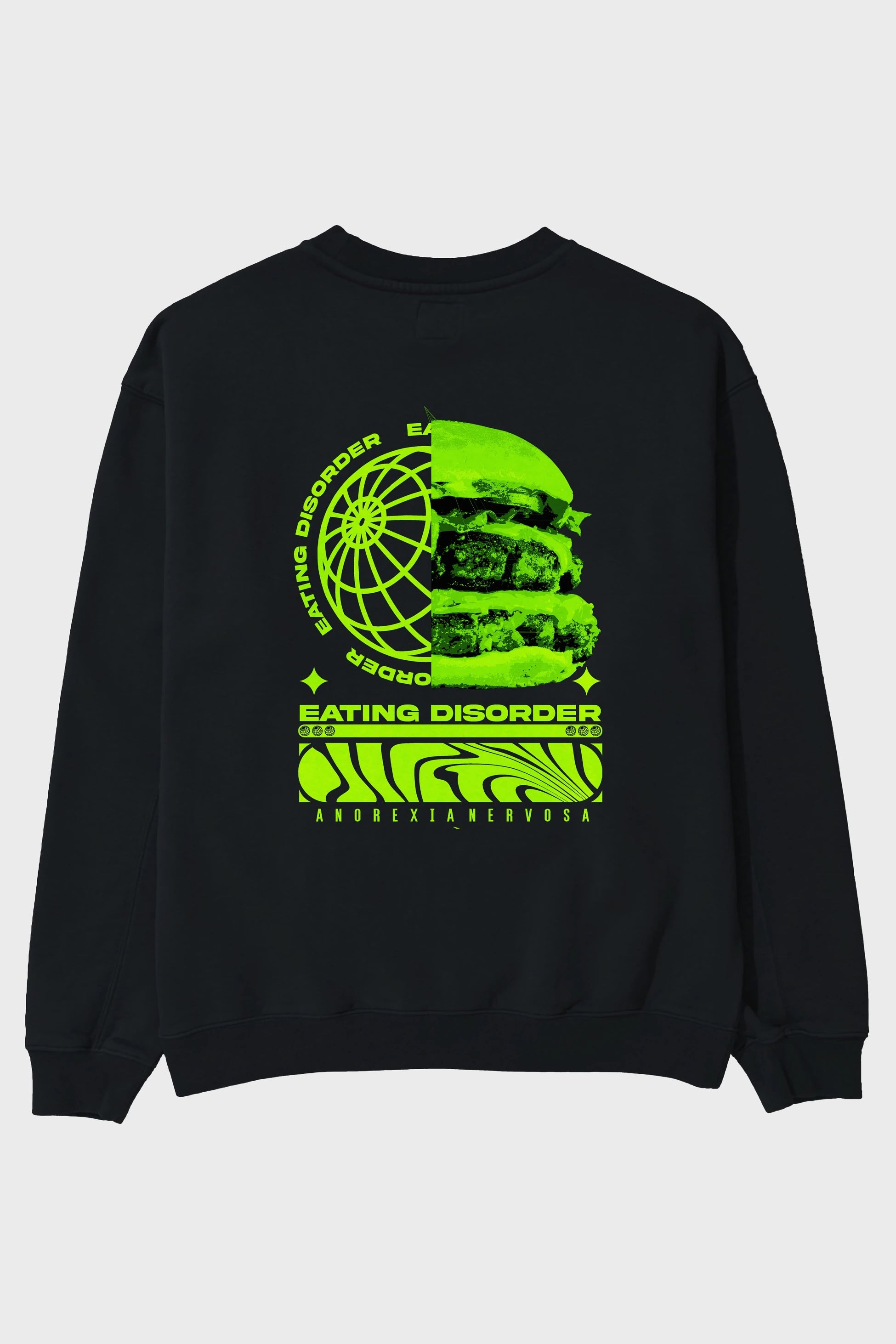 Eating Disorder Arka Baskılı Oversize Sweatshirt Erkek Kadın Unisex