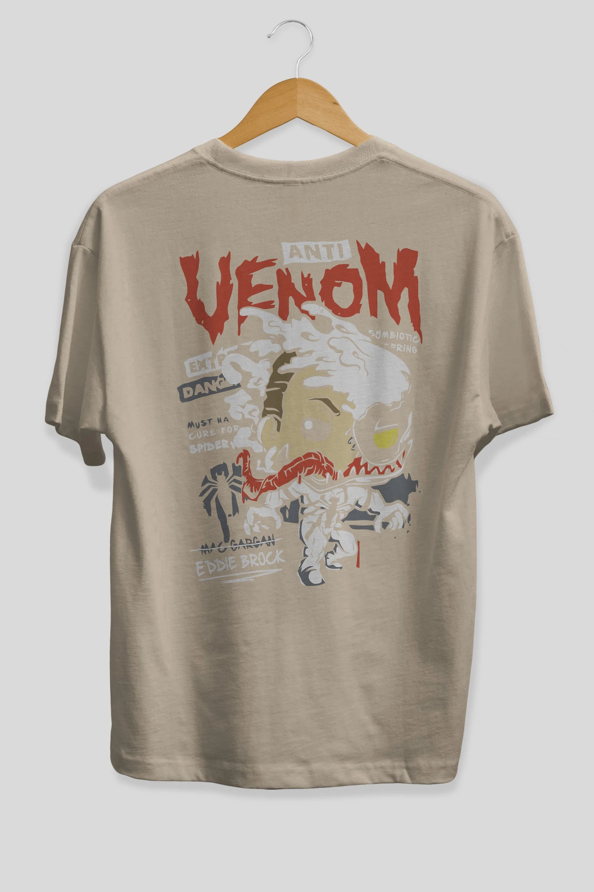 Venom (9) Arka Baskılı Oversize t-shirt Erkek Kadın Unisex %100 Pamuk Bisiklet Yaka tişort