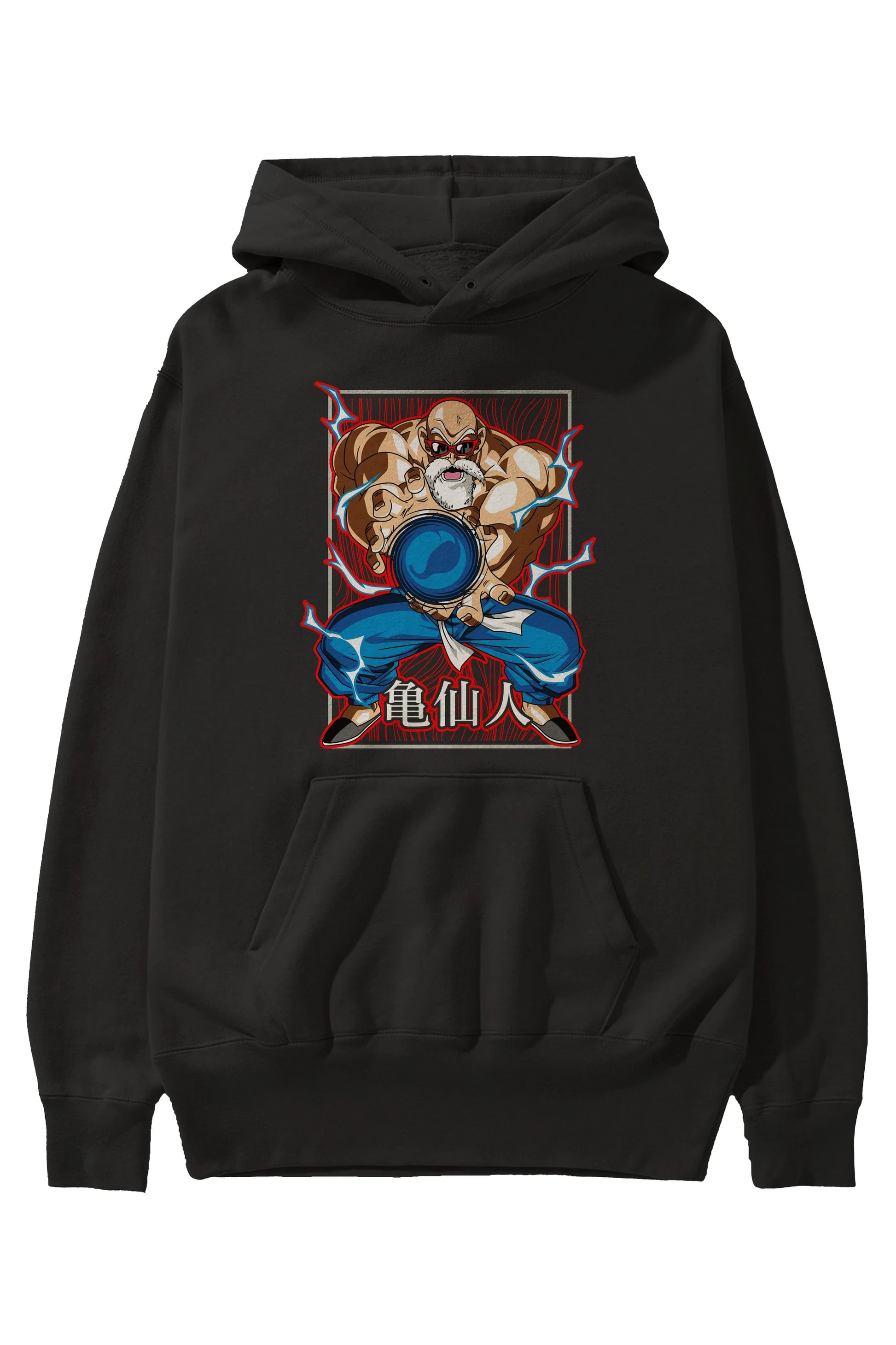 DragonBall MaestroRoshi Anime Ön Baskılı Hoodie Oversize Kapüşonlu Sweatshirt Erkek Kadın Unisex