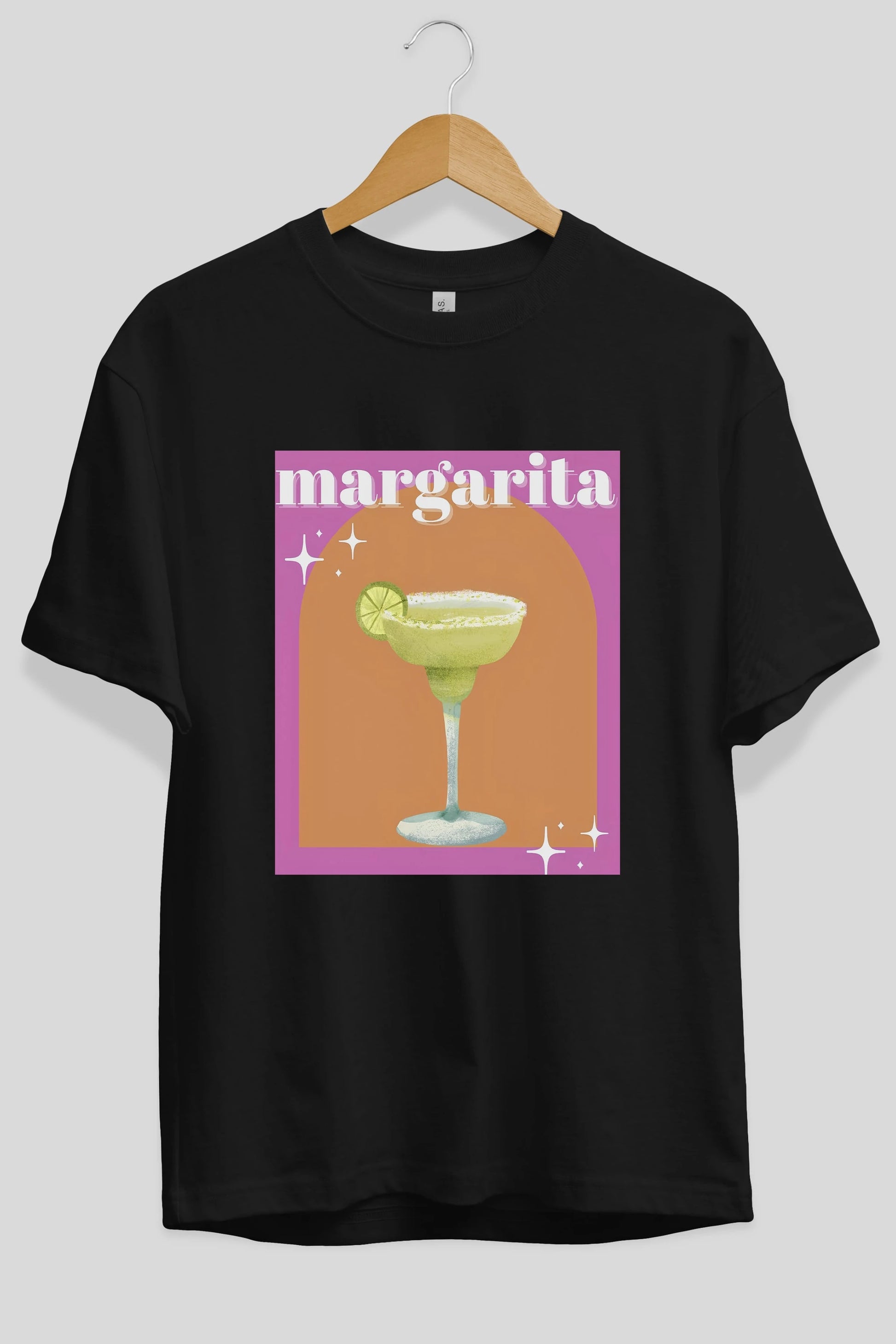 Margarita 7 Ön Baskılı Oversize t-shirt Erkek Kadın Unisex %100 Pamuk Bisiklet Yaka tişort