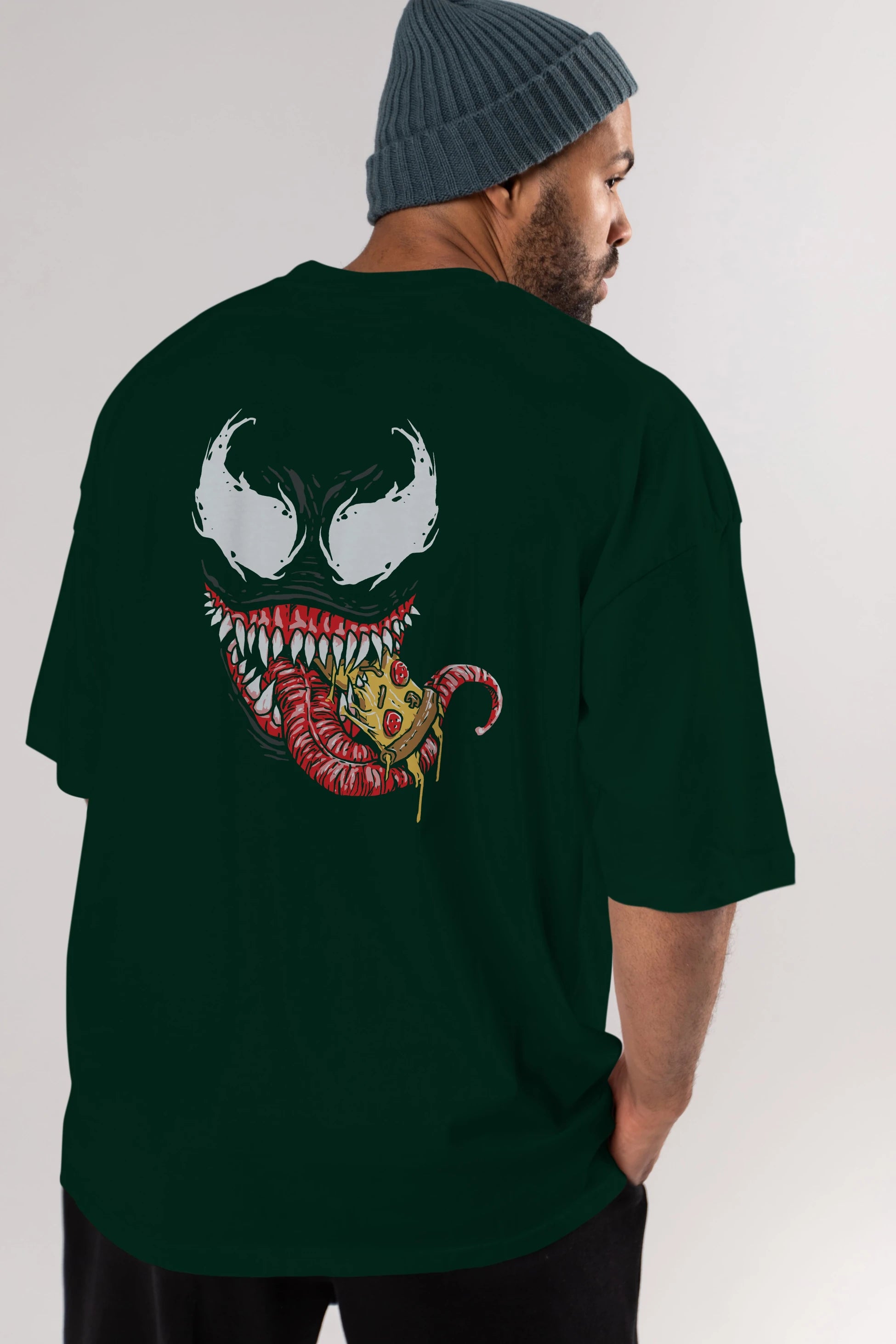 Venom (1) Arka Baskılı Oversize t-shirt Erkek Kadın Unisex %100 Pamuk Bisiklet Yaka tişort