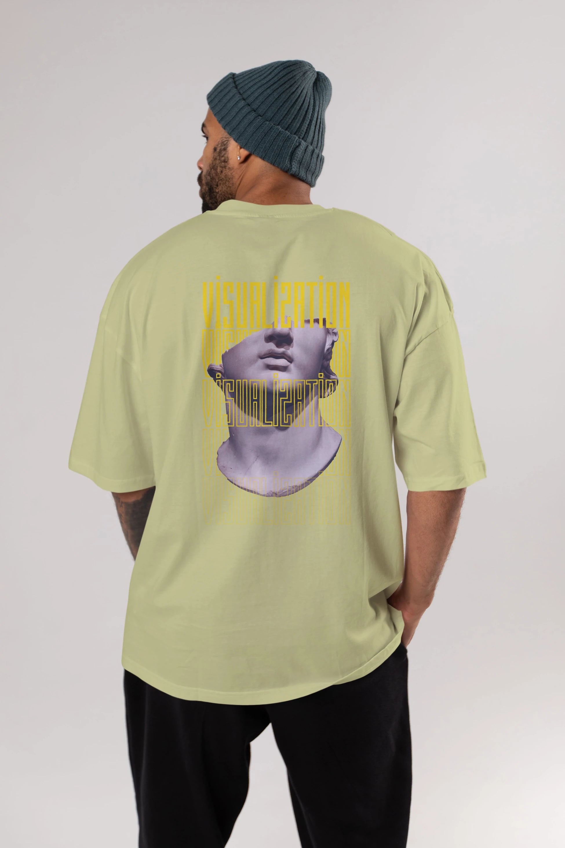 Visualization Yazılı Arka Baskılı Oversize t-shirt Erkek Kadın Unisex
