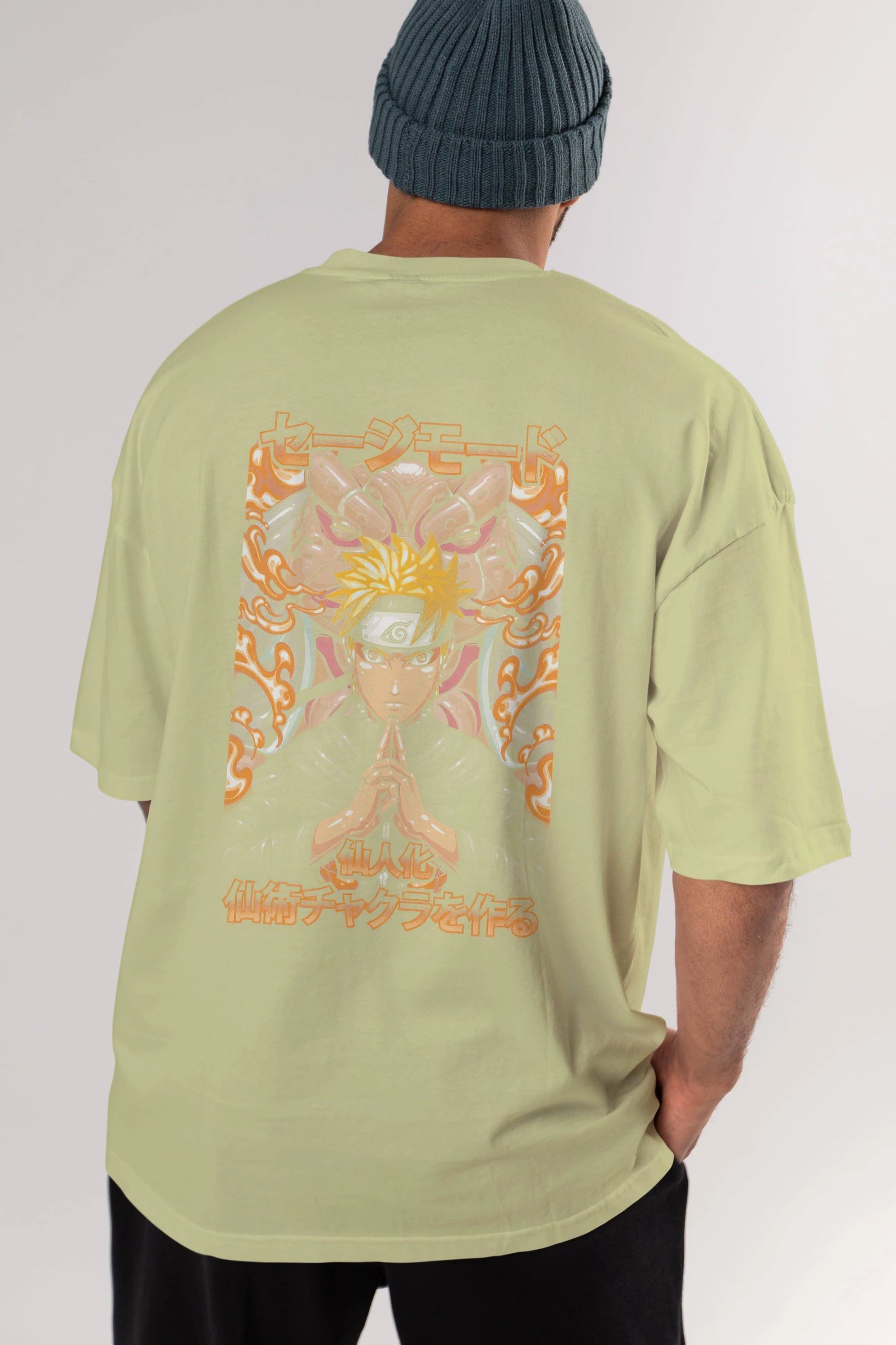 NARUTO (10) Anime Arka Baskılı Oversize t-shirt Erkek Kadın Unisex