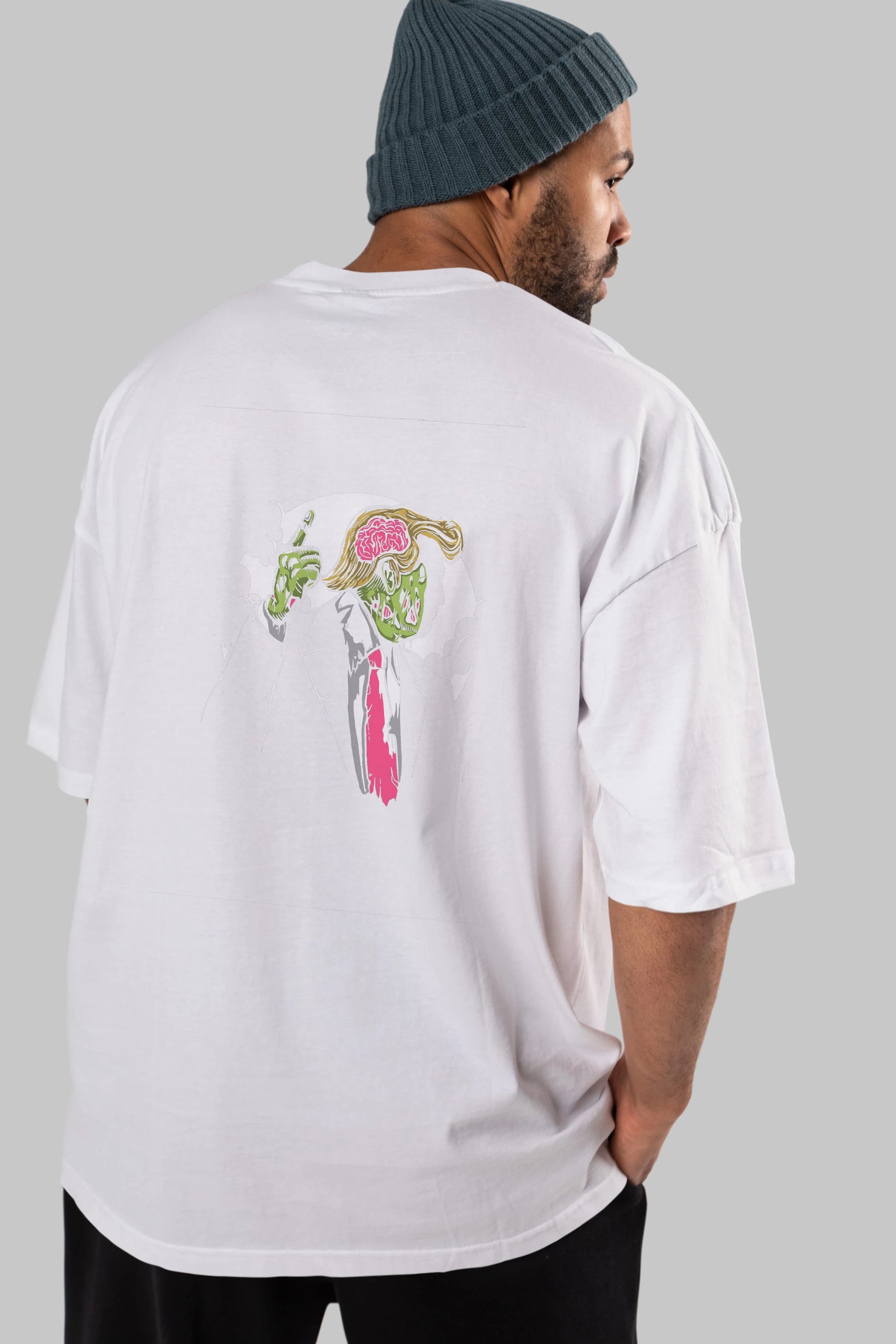 Make Zombie Great Again Arka Baskılı Oversize t-shirt Erkek Kadın Unisex %100 Pamuk