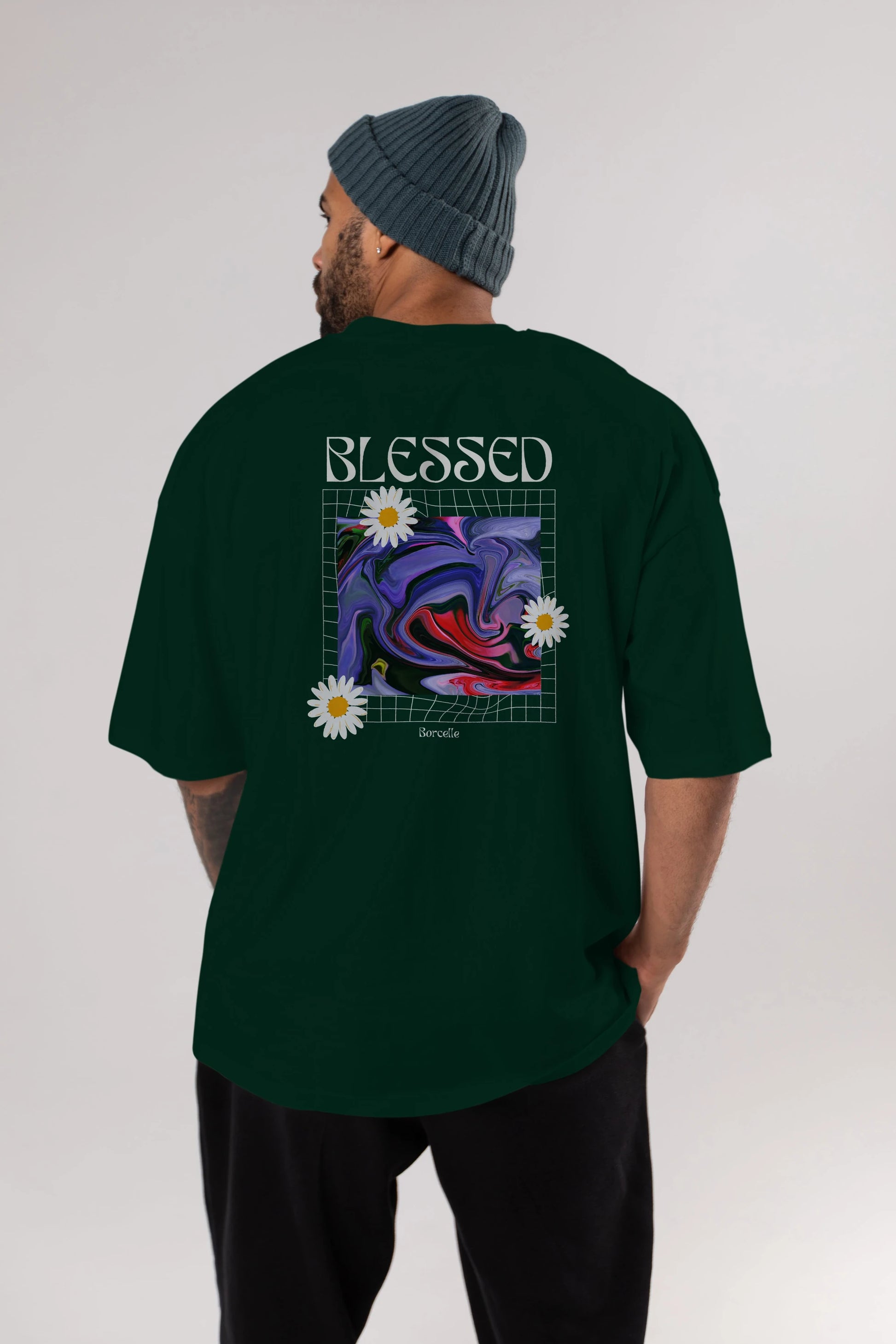 Blessed Arka Baskılı Oversize t-shirt Erkek Kadın Unisex