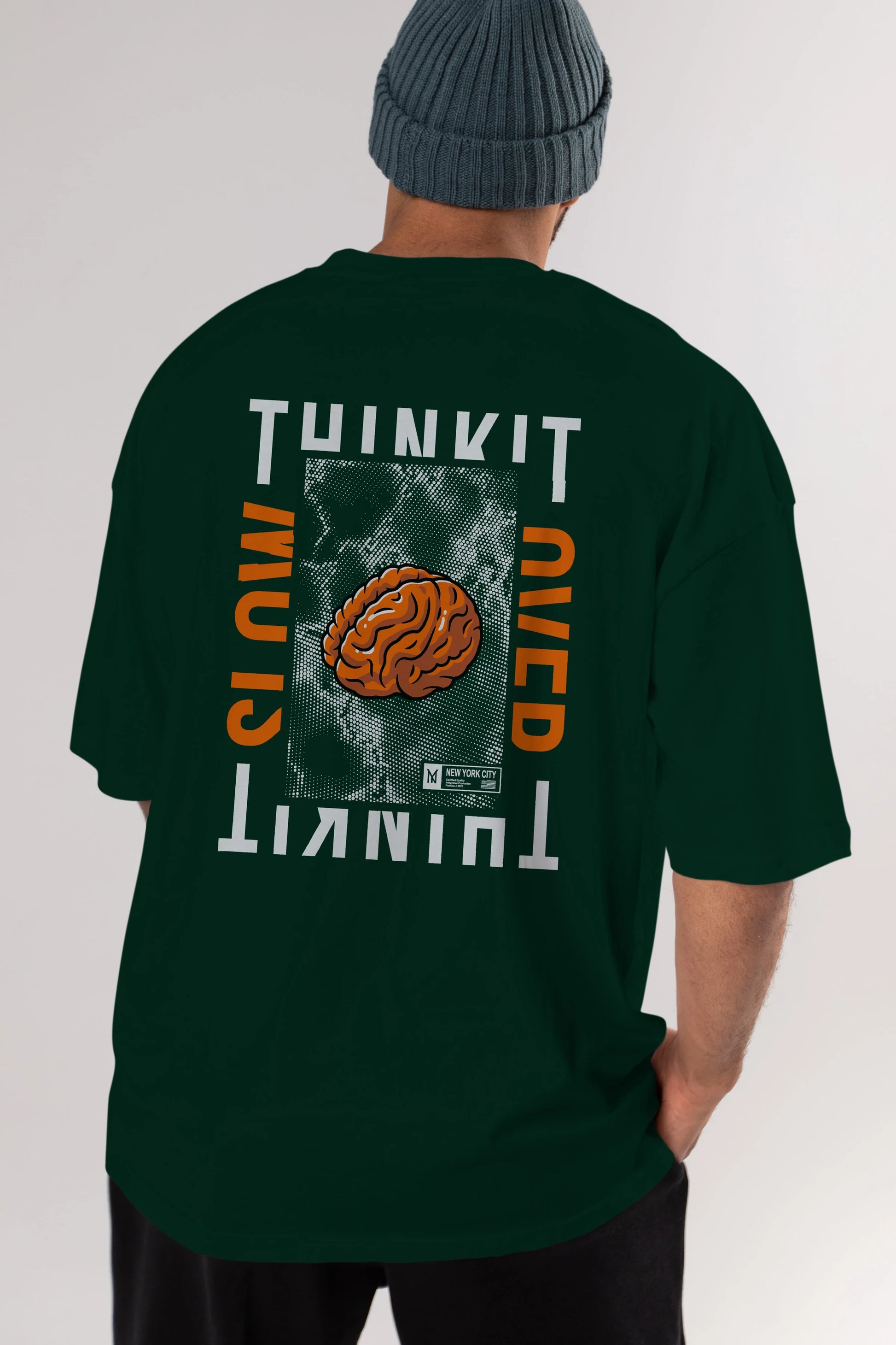 Think it Arka Baskılı Oversize t-shirt Erkek Kadın Unisex