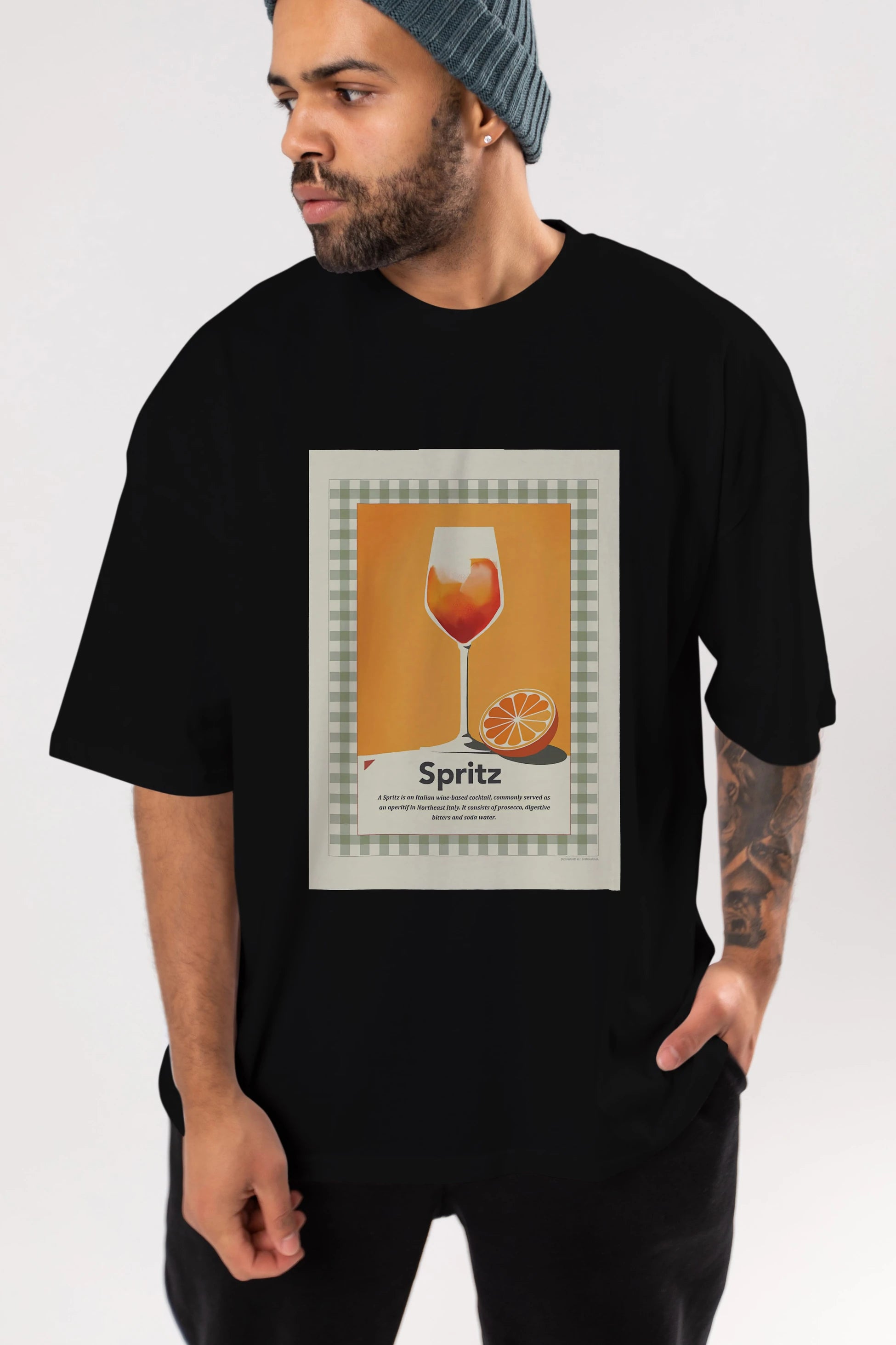 Aperol Spritz 5 Ön Baskılı Oversize t-shirt Erkek Kadın Unisex %100 Pamuk Bisiklet Yaka tişort