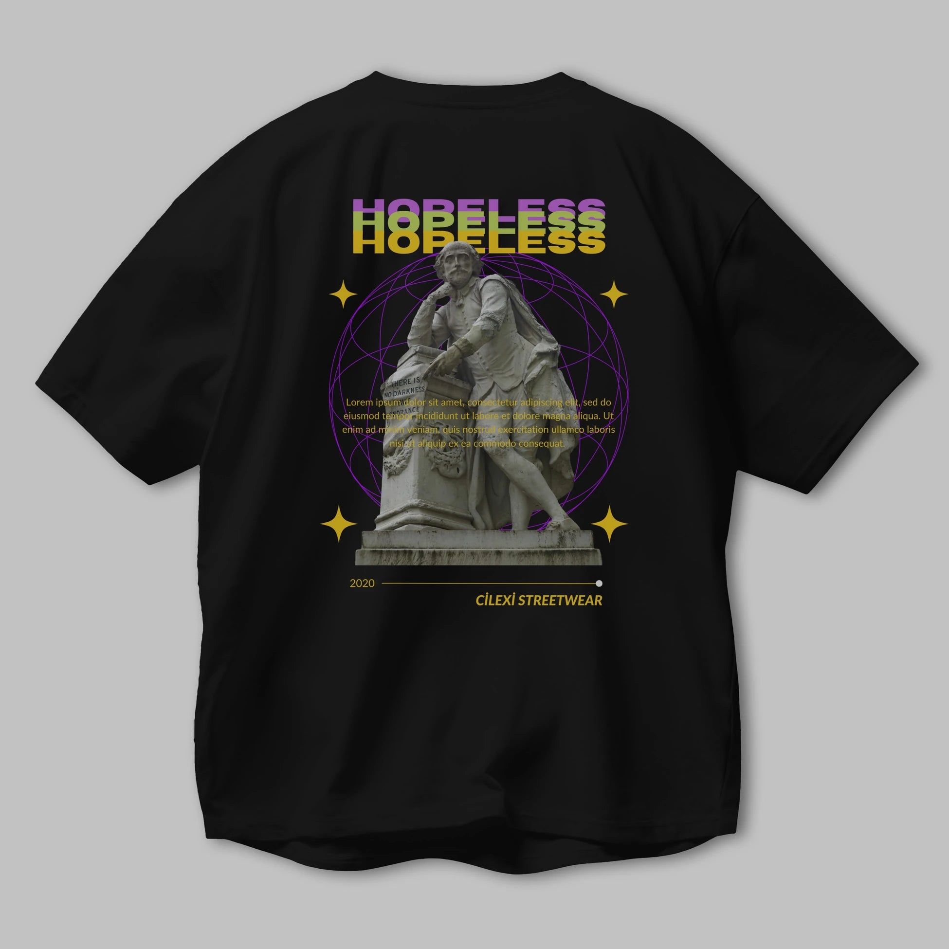 Hopeless Arka Baskılı Oversize t-shirt Erkek Kadın Unisex