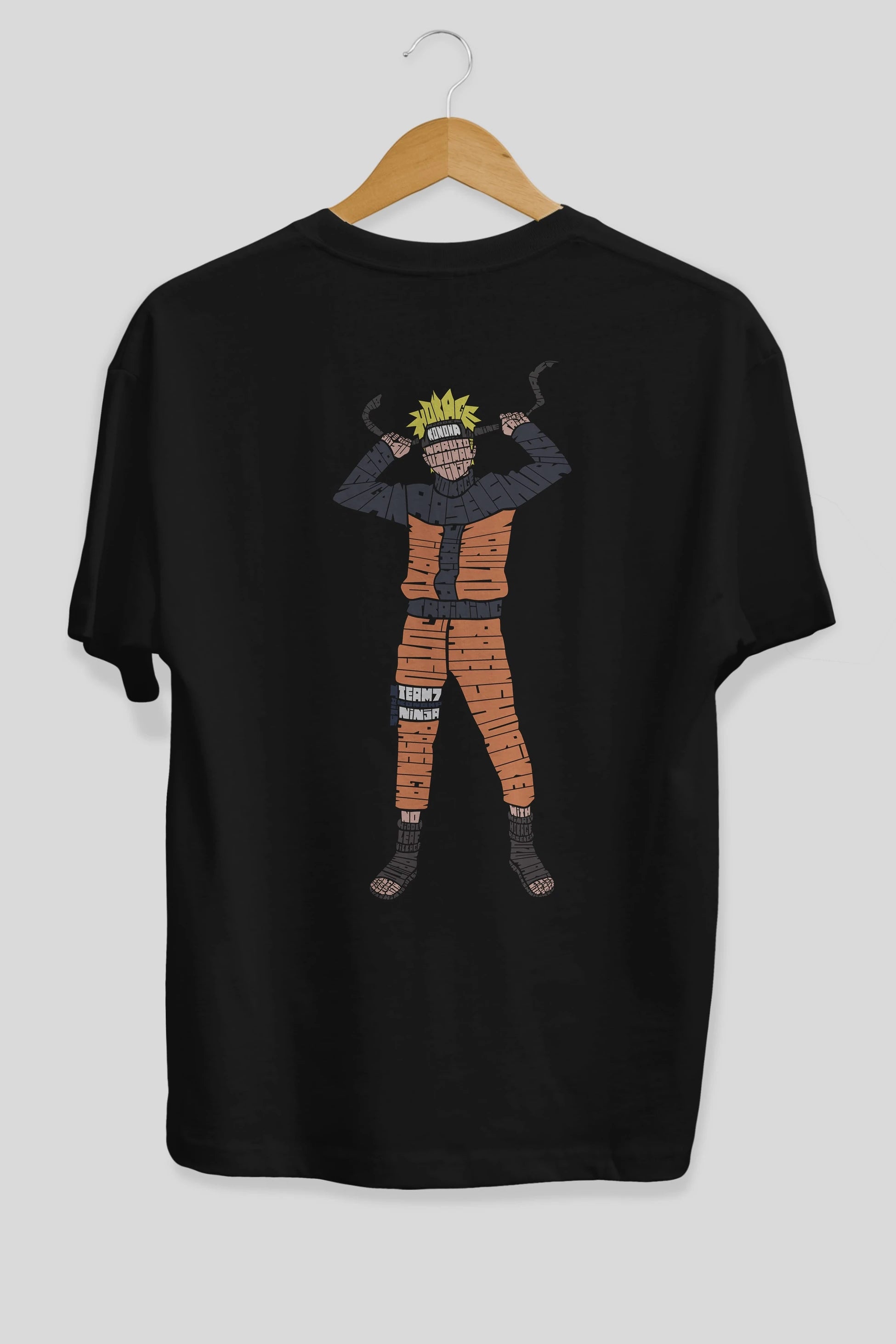 Naruto Arka Baskılı Oversize t-shirt %100 pamuk Erkek Kadın Unisex