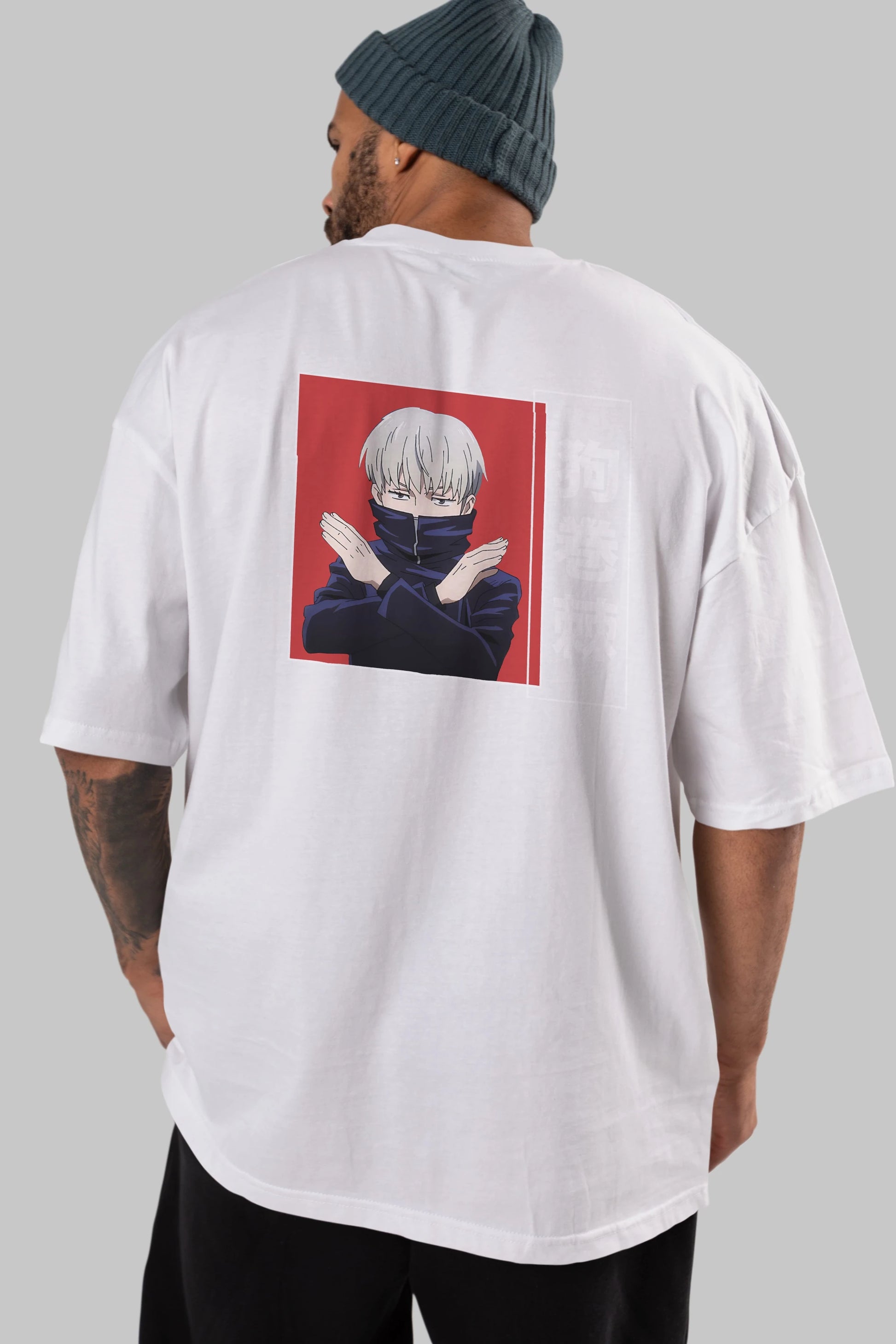 Toge Inumaki Anime Arka Baskılı Oversize t-shirt Erkek Kadın Unisex