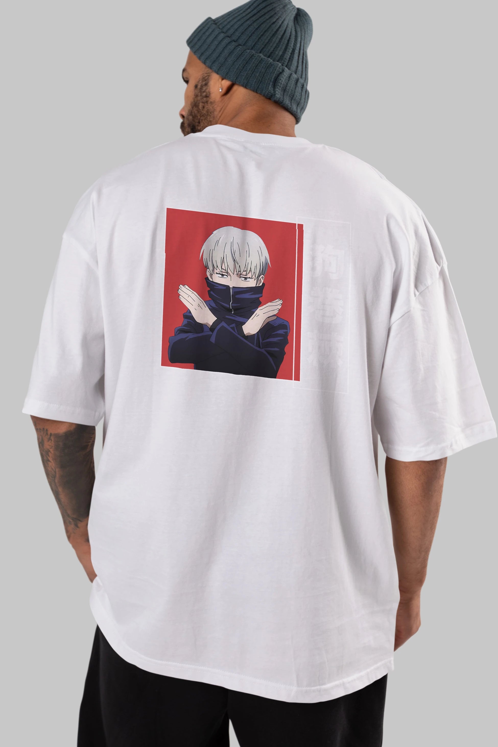 Toge Inumaki Anime Arka Baskılı Oversize t-shirt Erkek Kadın Unisex