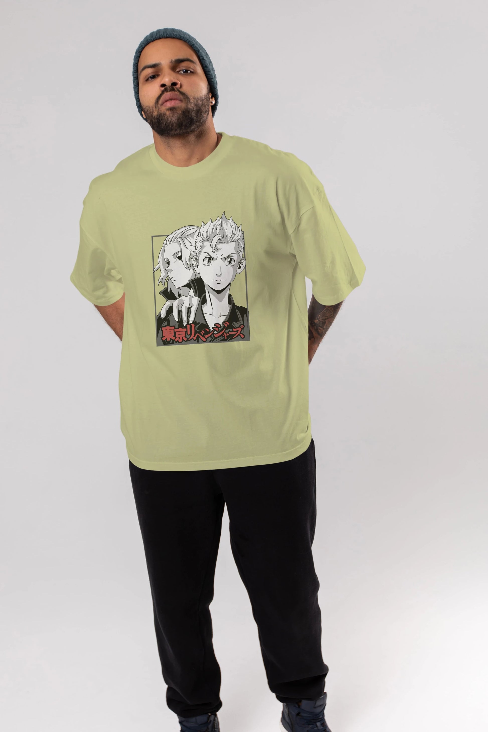 TOKYO REVENGERS Anime Ön Baskılı Oversize t-shirt %100 pamuk Erkek Kadın Unisex