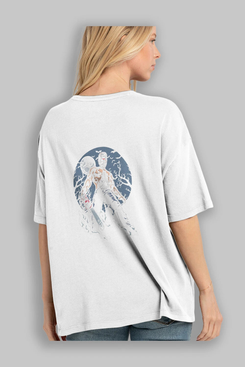 Evil Killer Arka Baskılı Oversize t-shirt Erkek Kadın Unisex %100 Pamuk