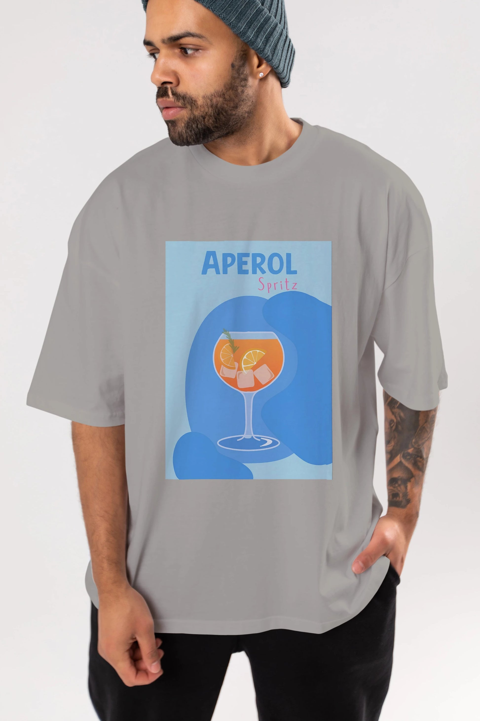 Aperol Spritz 10 Ön Baskılı Oversize t-shirt Erkek Kadın Unisex %100 Pamuk Bisiklet Yaka tişort