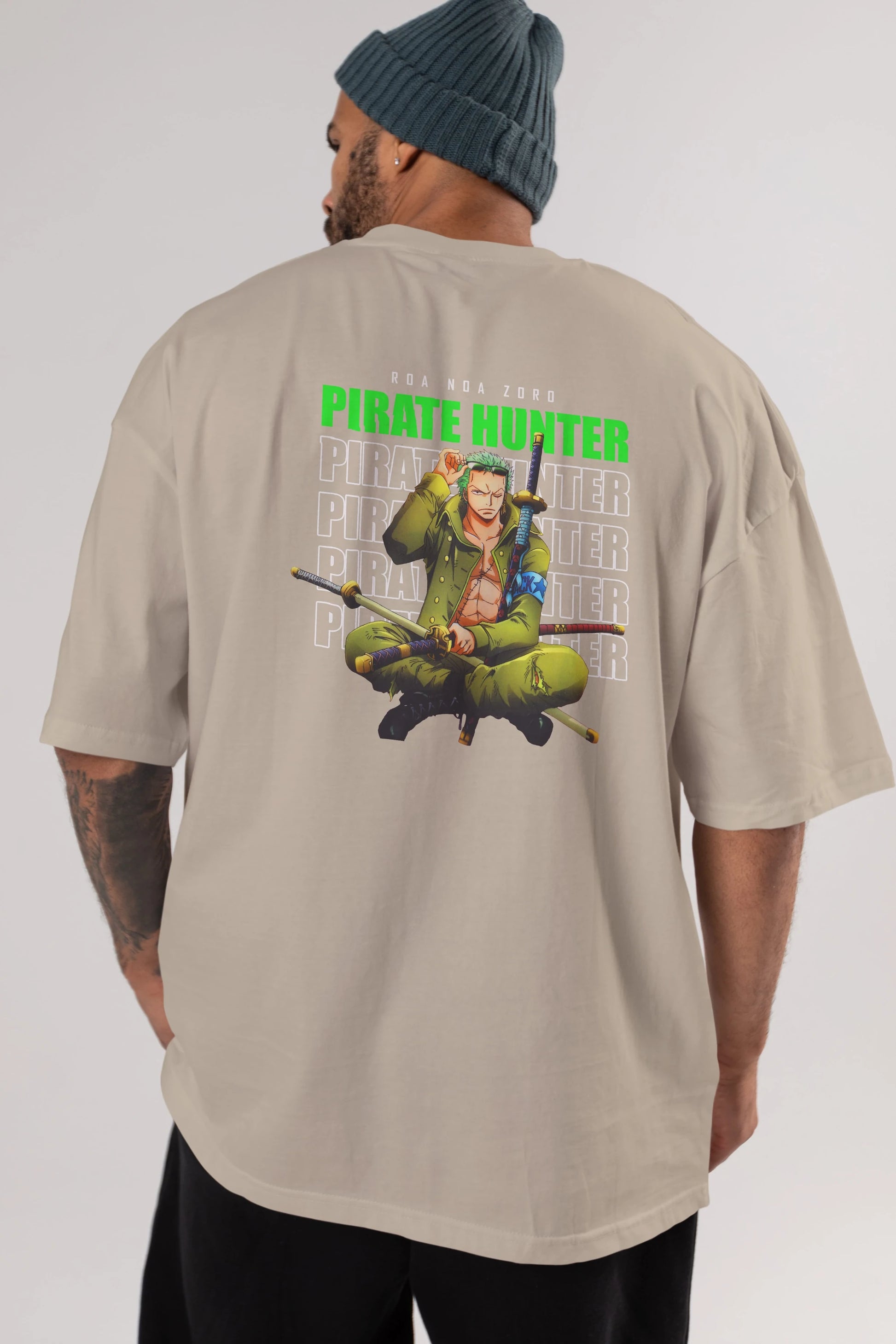 Roronoa Zoro 4 Anime Arka Baskılı Oversize t-shirt Erkek Kadın Unisex %100 pamuk tişort