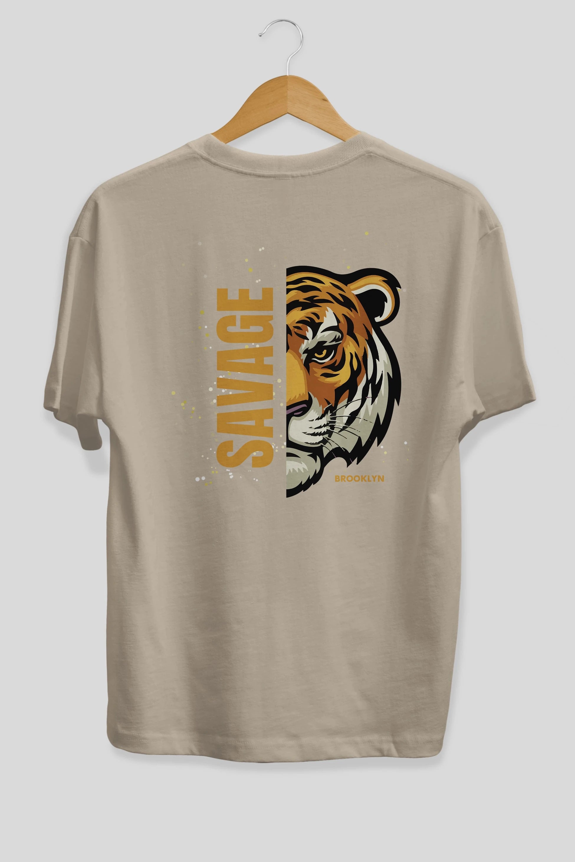 Savage Brooklyn Yazılı Arka Baskılı Oversize t-shirt Erkek Kadın Unisex