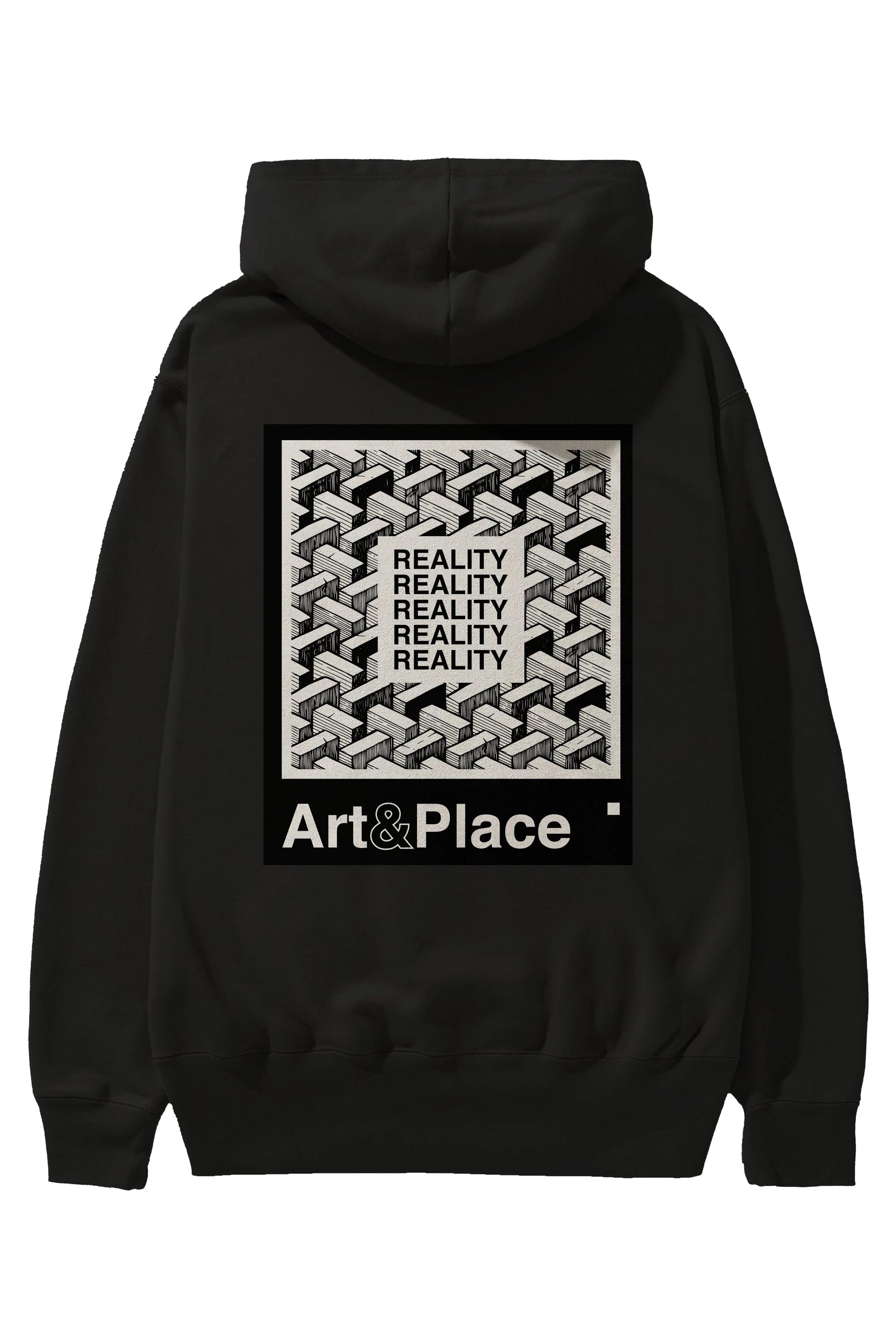 Reality Arka Baskılı Hoodie Oversize Kapüşonlu Sweatshirt Erkek Kadın Unisex