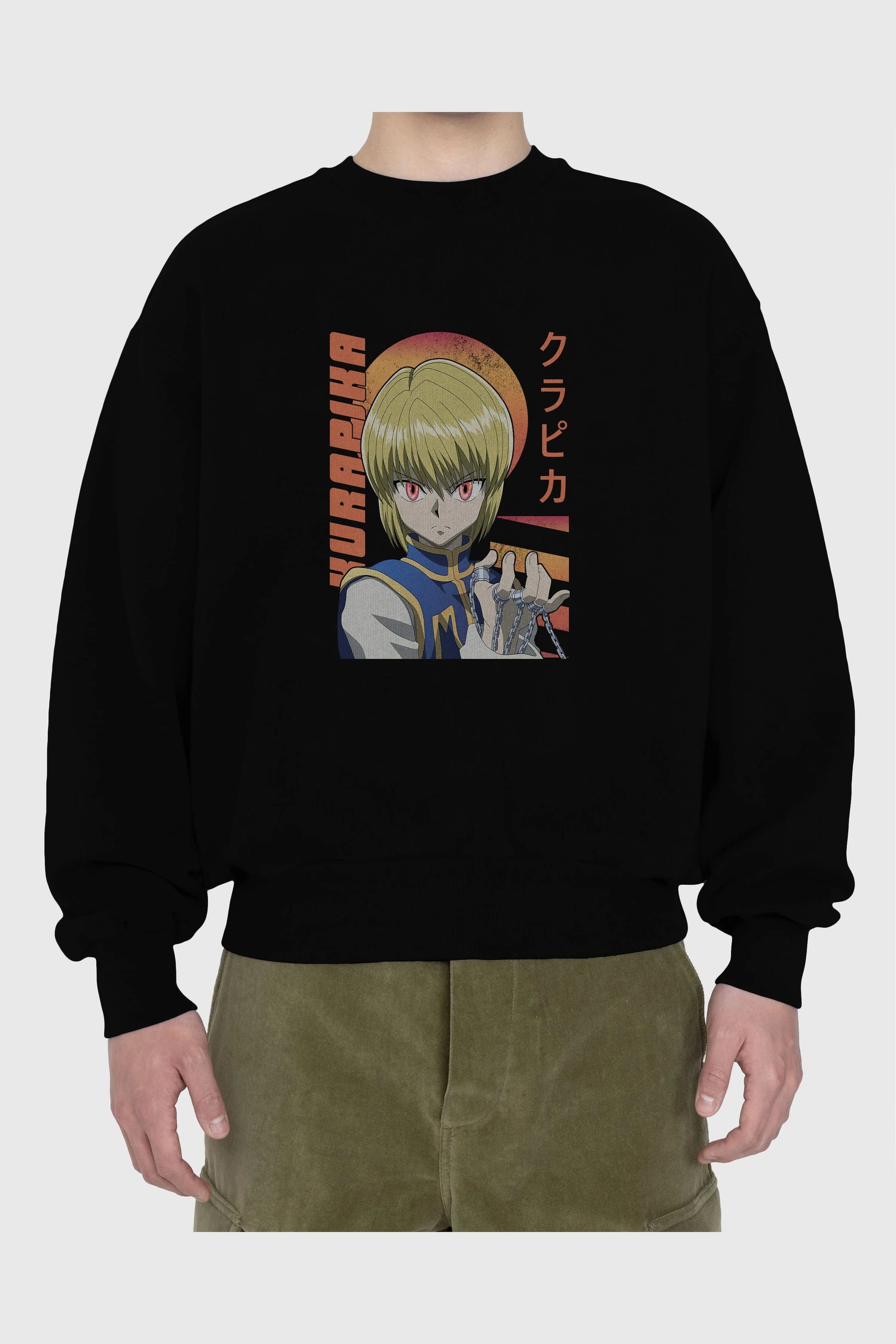 Kurapika 5 (2) Anime Ön Baskılı Oversize Sweatshirt Erkek Kadın Unisex