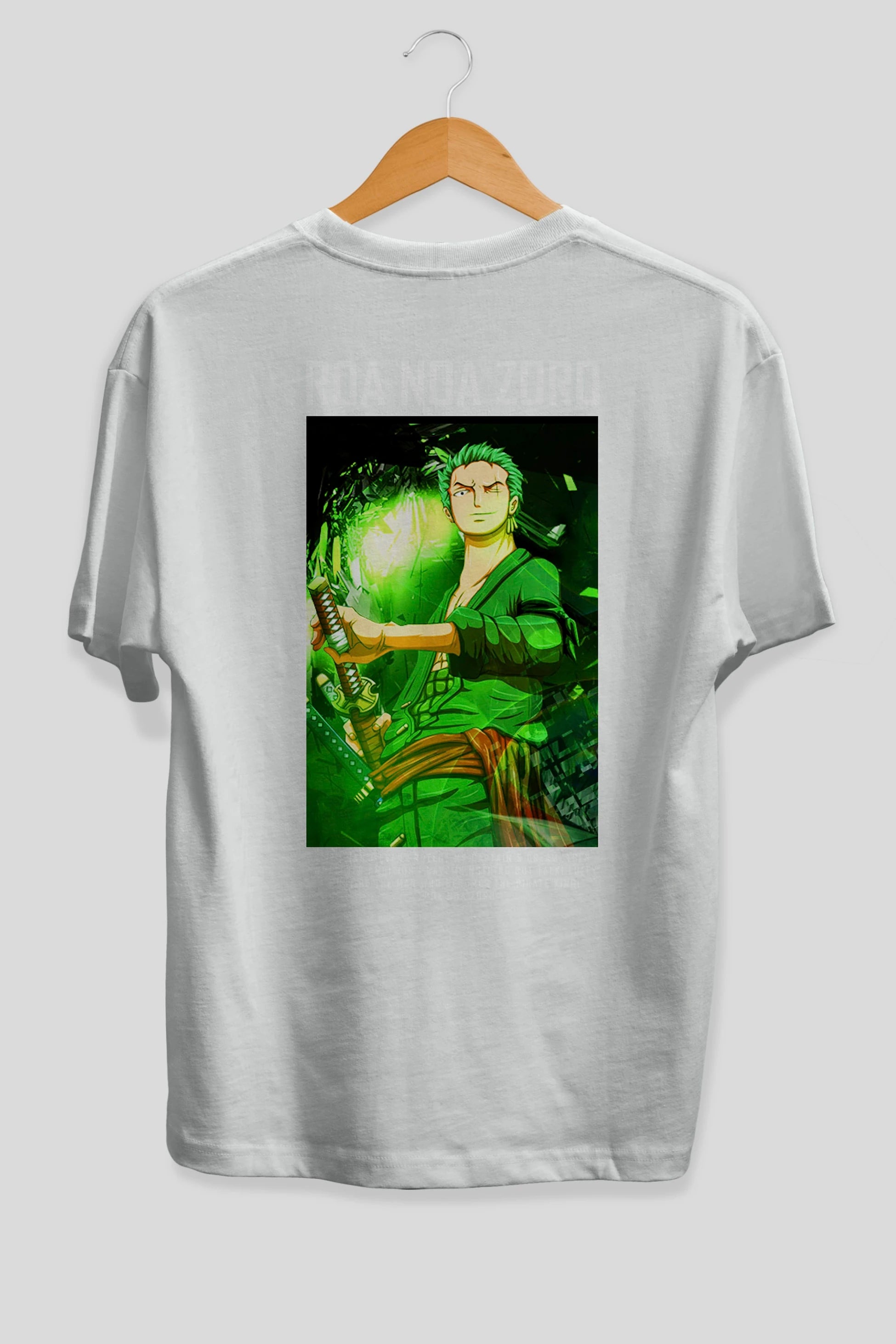 Roronoa Zoro 5 Anime Arka Baskılı Oversize t-shirt Erkek Kadın Unisex %100 pamuk tişort