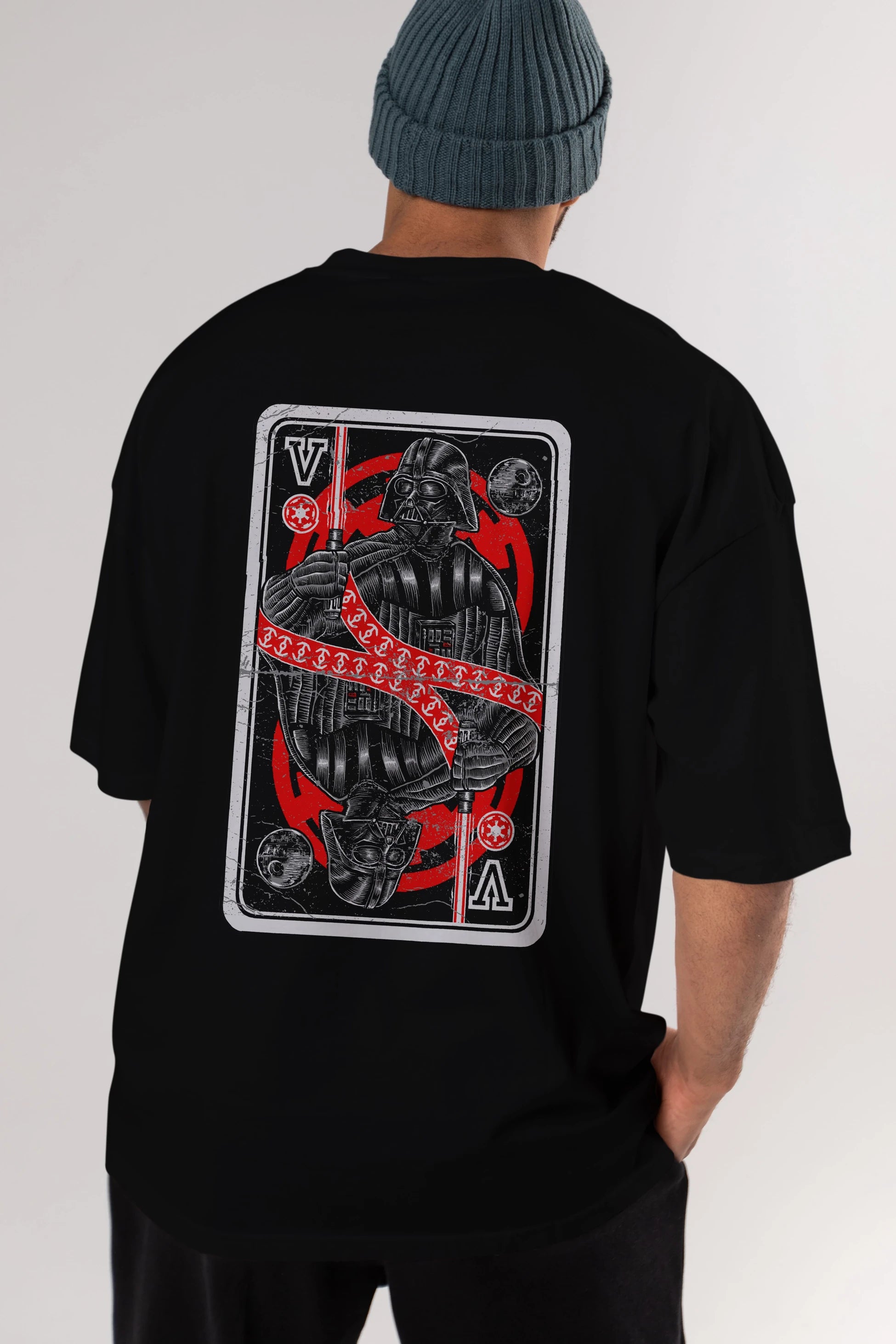 King Of The Darkside Arka Baskılı Oversize t-shirt Erkek Kadın Unisex %100 Pamuk