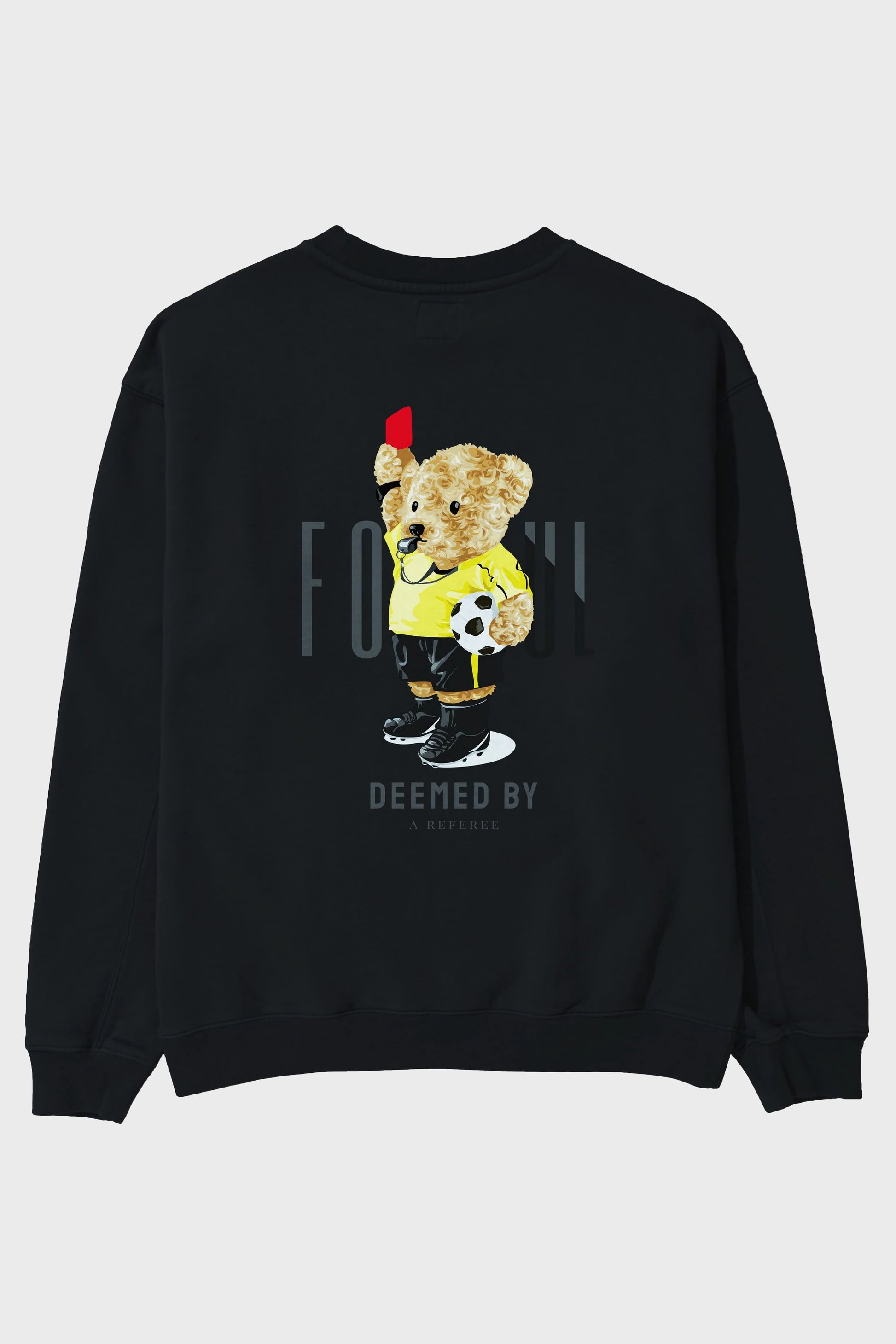 Teddy Bear Kırmızı Kart Arka Baskılı Oversize Sweatshirt Erkek Kadın Unisex