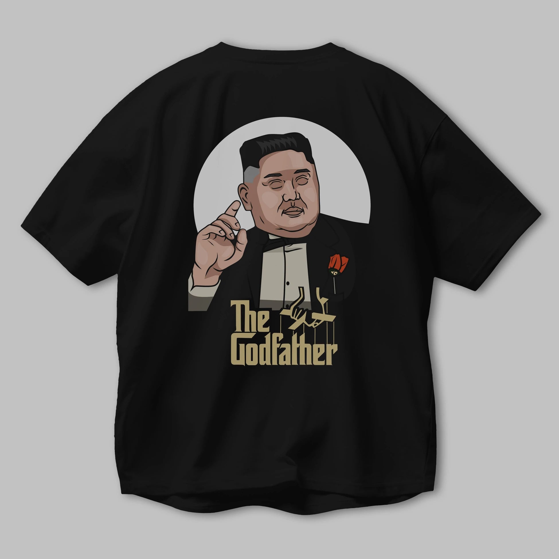 Godfather Jong Un Arka Baskılı Oversize t-shirt Erkek Kadın Unisex %100 Pamuk tişort