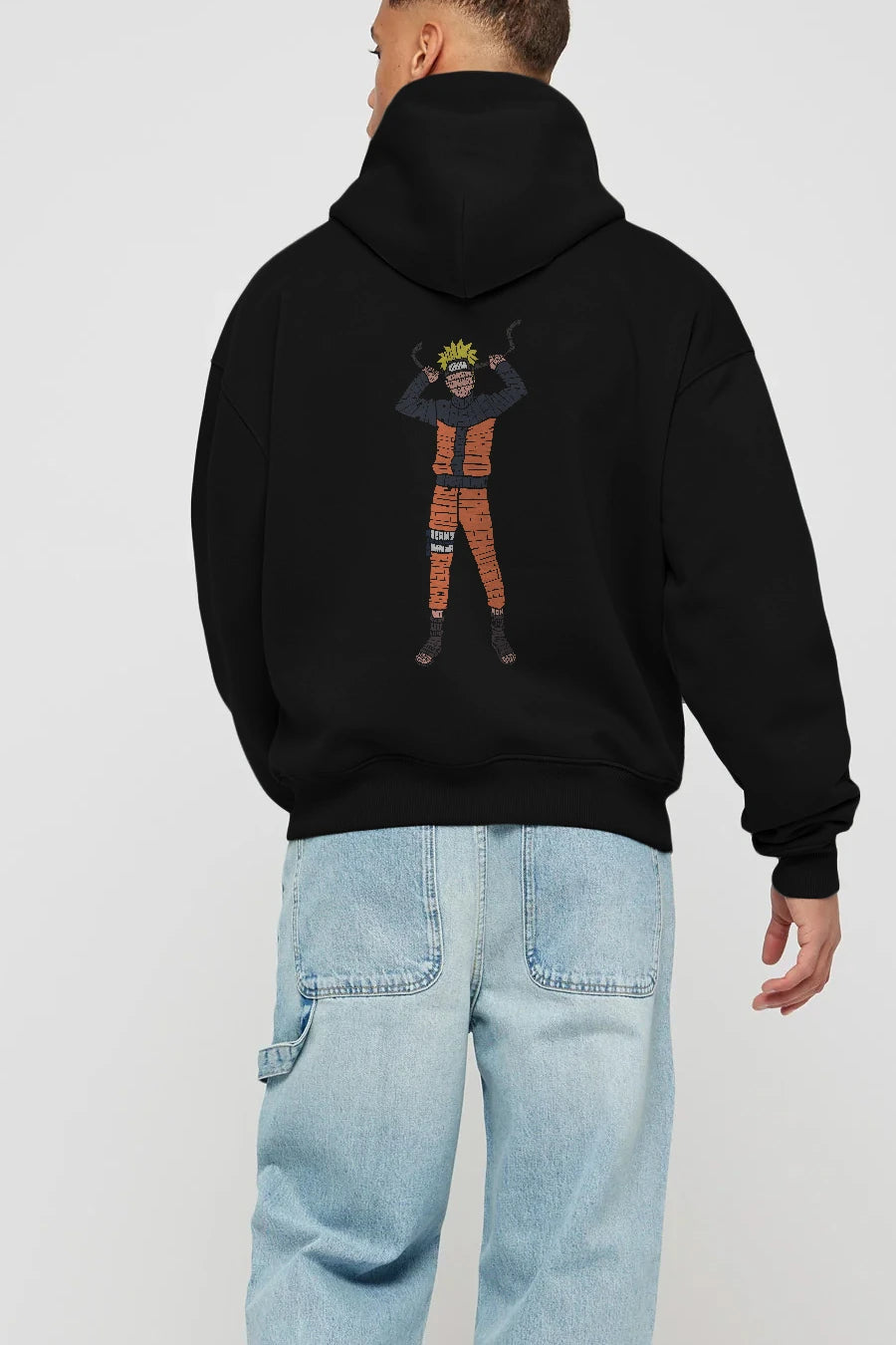 Naruto Arka Baskılı Hoodie Oversize Kapüşonlu Sweatshirt Erkek Kadın Unisex