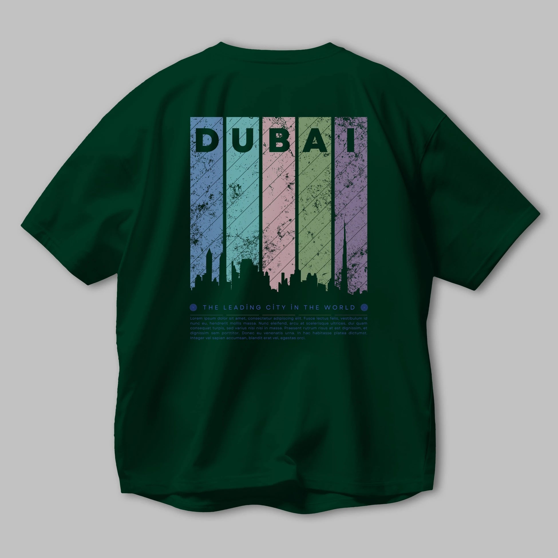 Dubai Yazılı Arka Baskılı Oversize t-shirt Erkek Kadın Unisex